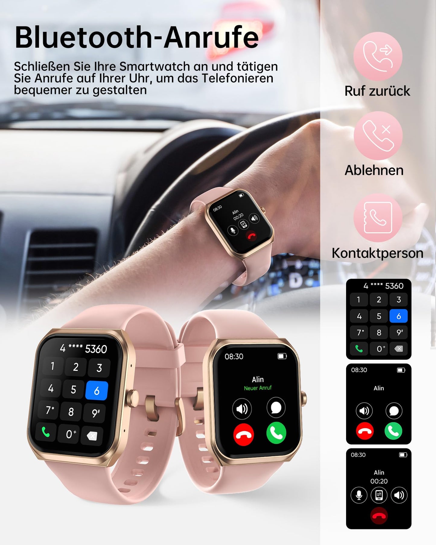 TUYOMA Smartwatch Herren mit Telefonfunktion - 1.91" Smart Watch IP68 Wasserdicht,24h Herzfrequenz, SpO2, Schlafmonitor,SchrittzäHler,112+ Sportarten,Spiele,Kompatibel mit Android IOS