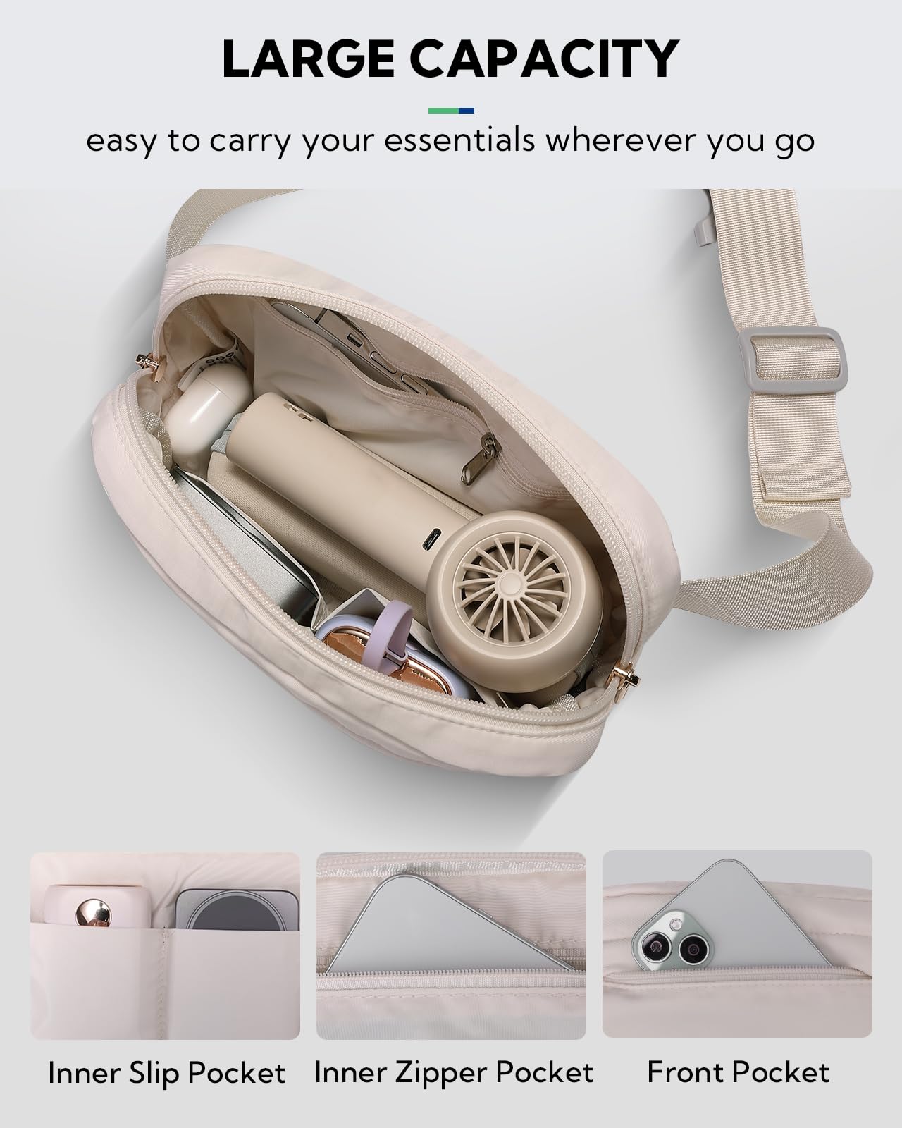 WATERFLY Crossbody Waist Bag – Lightweight Hip Pack for Travel & Festivals