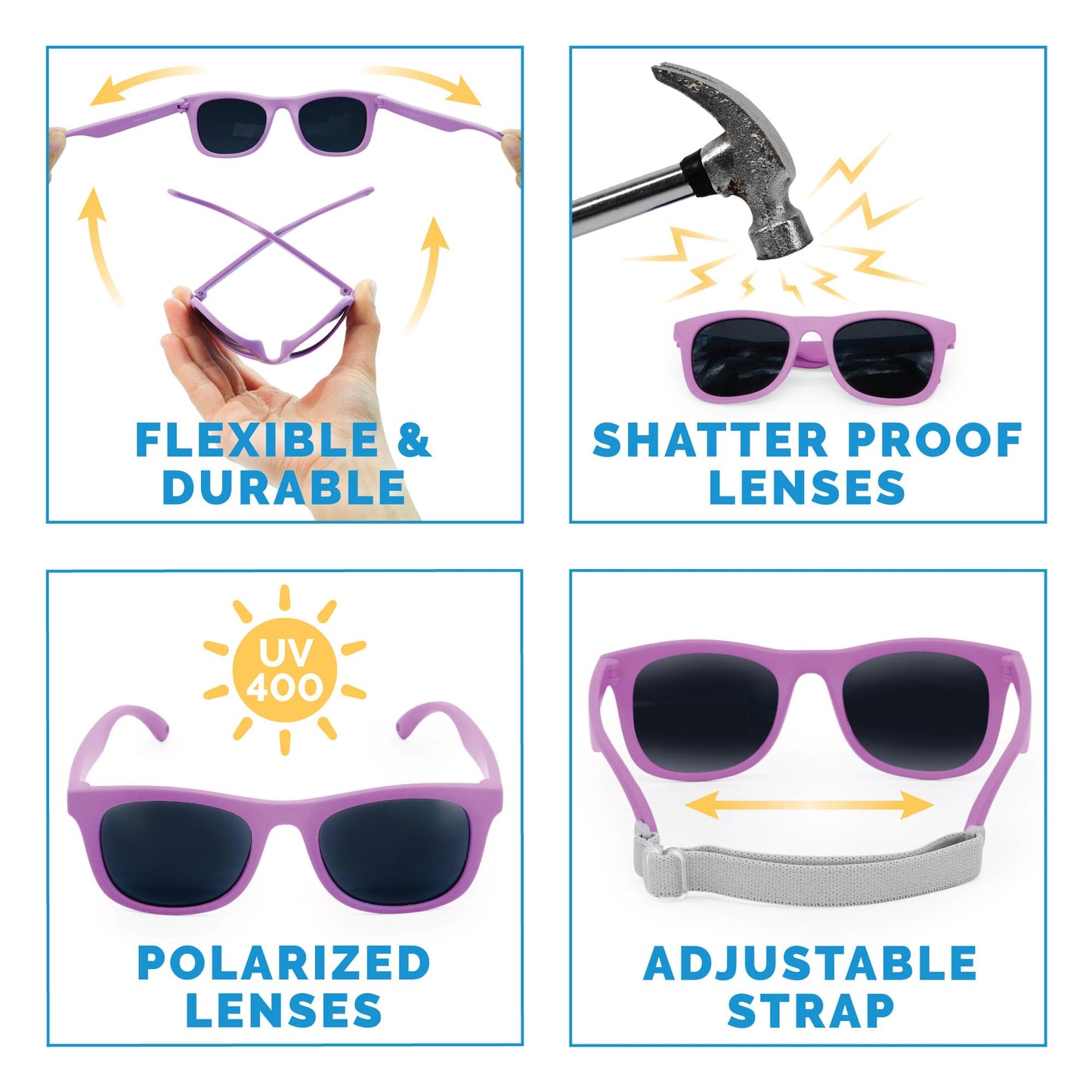 Jan & Jul Kinder UVA UVB-Schutz Flexible Sonnenbrille