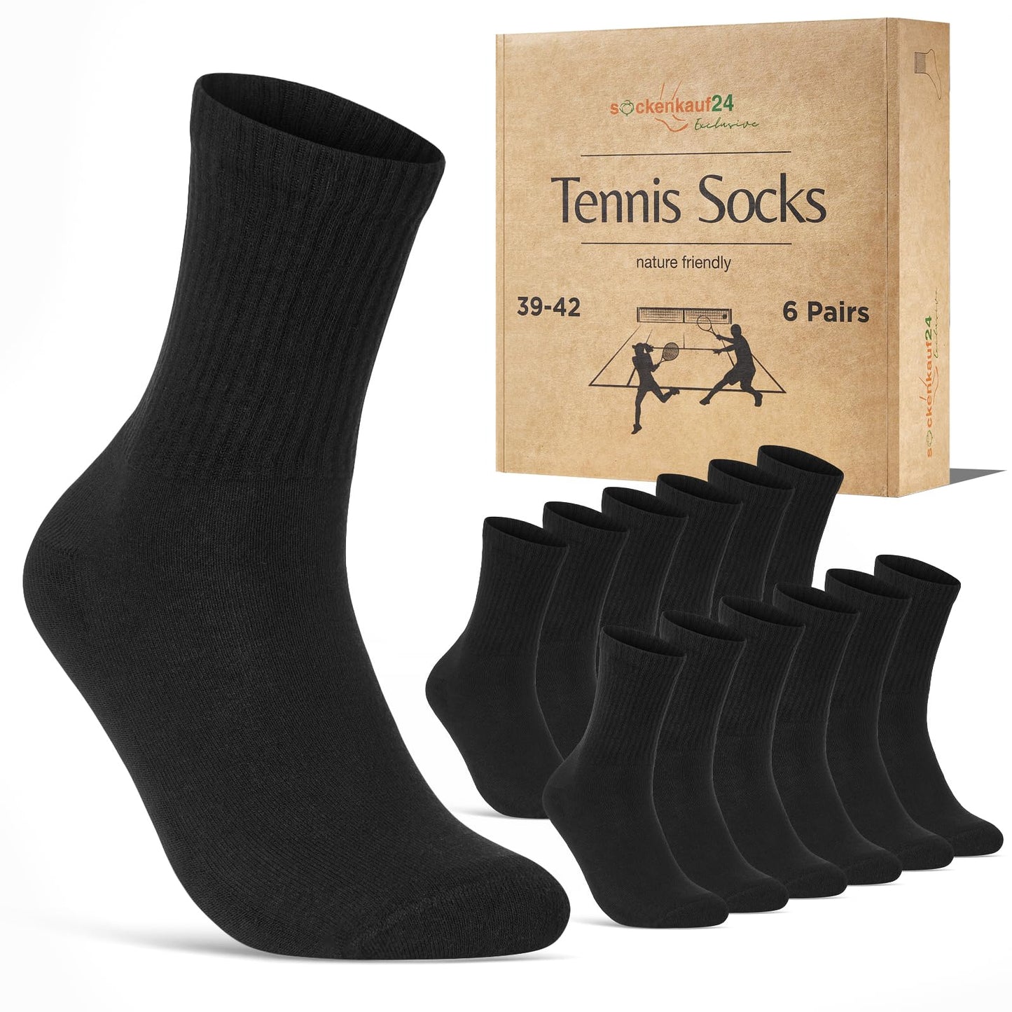 Women's Tennis Socks (6 Pairs) Sports Socks with Reinforced Heel & Toe