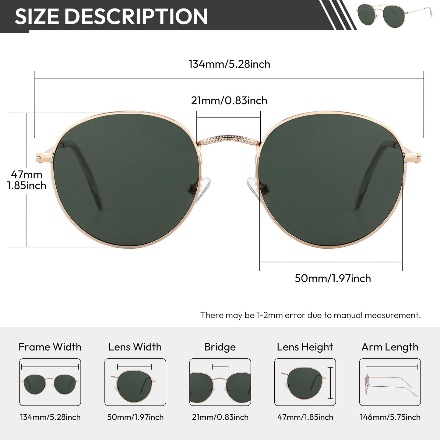 EFE Sonnenbrille-Herren-Damen-Polarisiert-Rechteckig-Sonnenbrillen Unisex Retro Klassische Vintage Polarisierte Brille UV400 Schutz Classic Sunglasses Eckig für Fahren