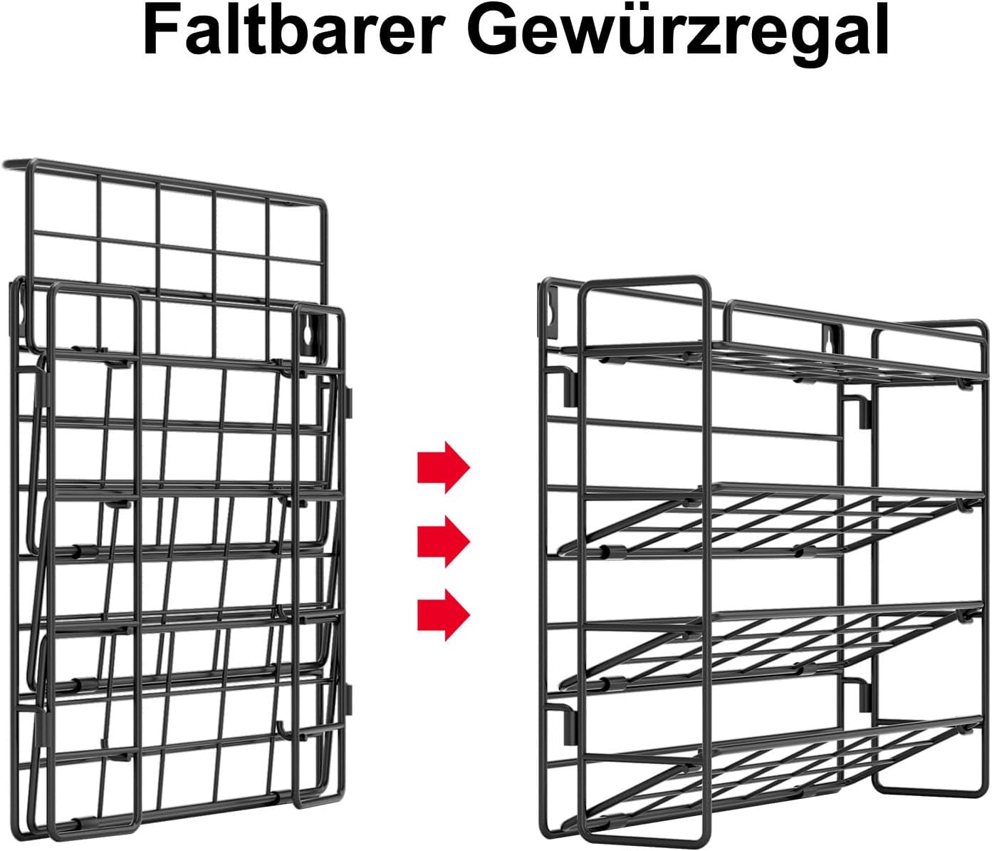Priksia Gewürzregal Stehend & Wand - Gewürz Organizer - Gewürzregale Spice Rack Organizer für Küchen, Schrank, Speisekammer, Arbeitsplatte