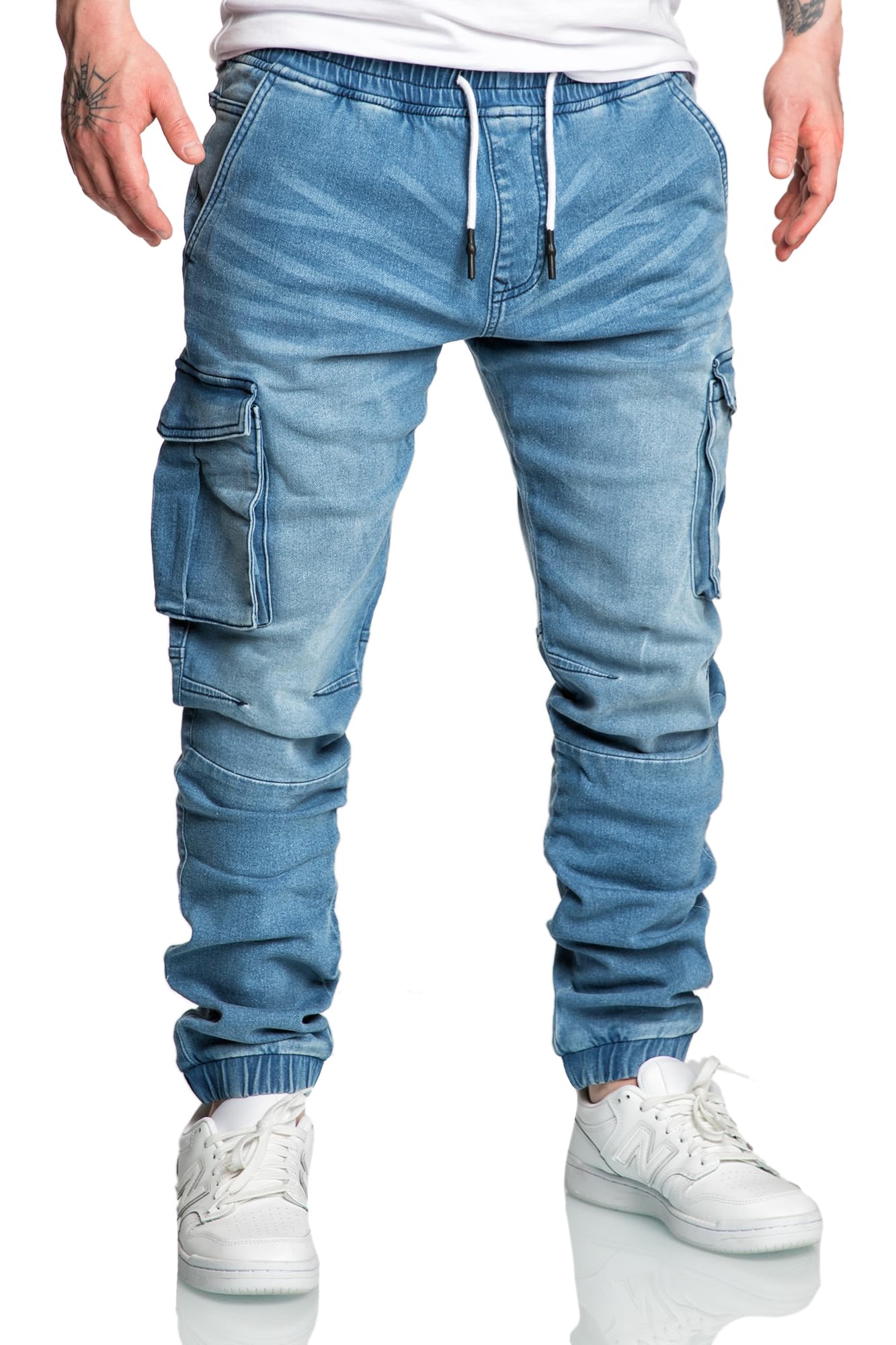 Amaci&Sons Men’s Cargo Sweat Jeans
