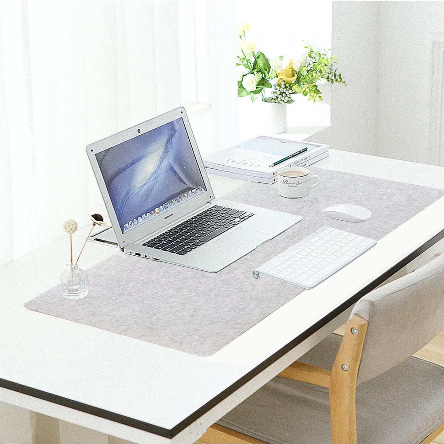DAWNTREES Schreibtischunterlage Filz,Filz Mauspad Groß,Rutschfeste Desk Mat,Schreibtischmatte für Büro und Zuhause,Office Desktopschutz (dunkelgrau)