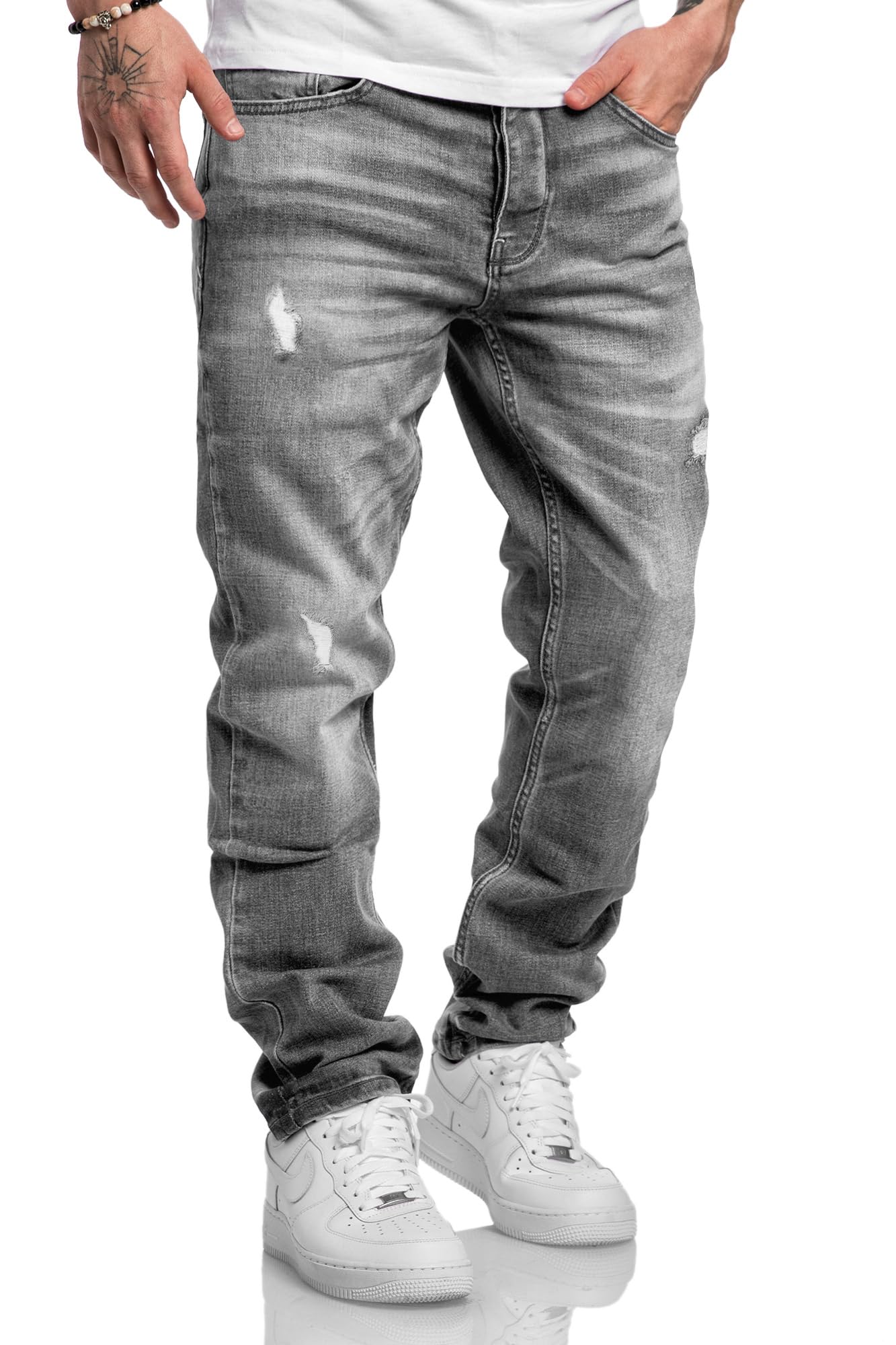 Amaci&Sons Men’s Regular Fit Straight Leg Jeans