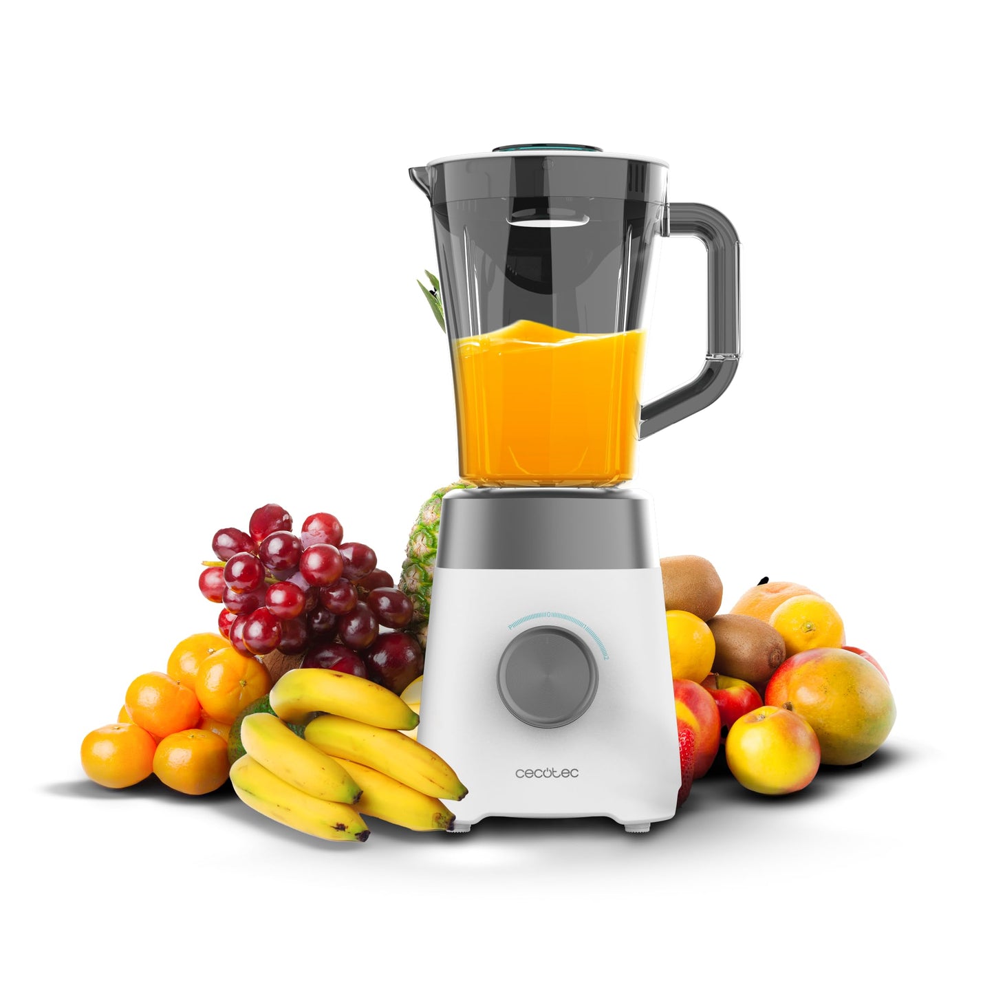 Cecotec Standmixer Power Black Titanium 1800MAX Blend It, 1800 W maximale Leistung, 5 Geschwindigkeiten, 6 Klingen aus Edelstahl, Ice-Crush-Funktion, Turbo- und Smoothie-Funktion, AutoClean-Funktion