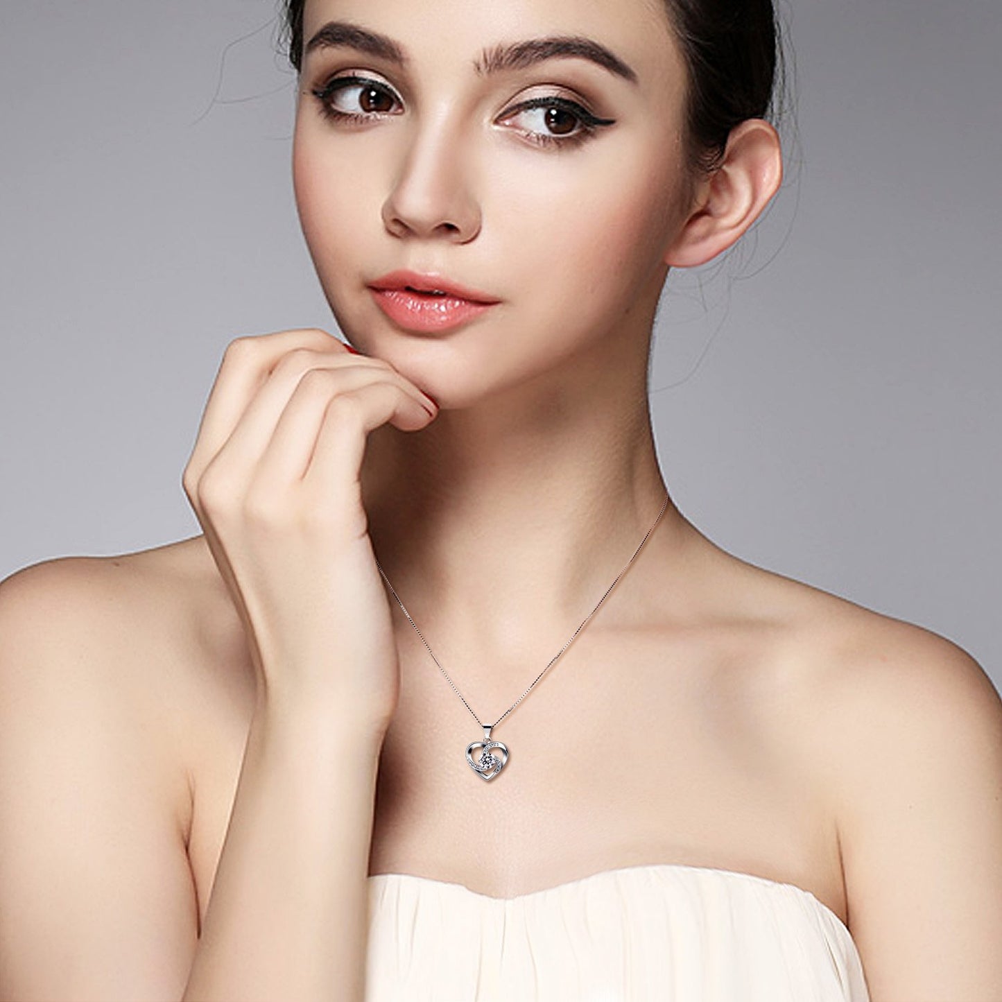 B.Catcher “Love is Happiness” Heart Pendant Necklace