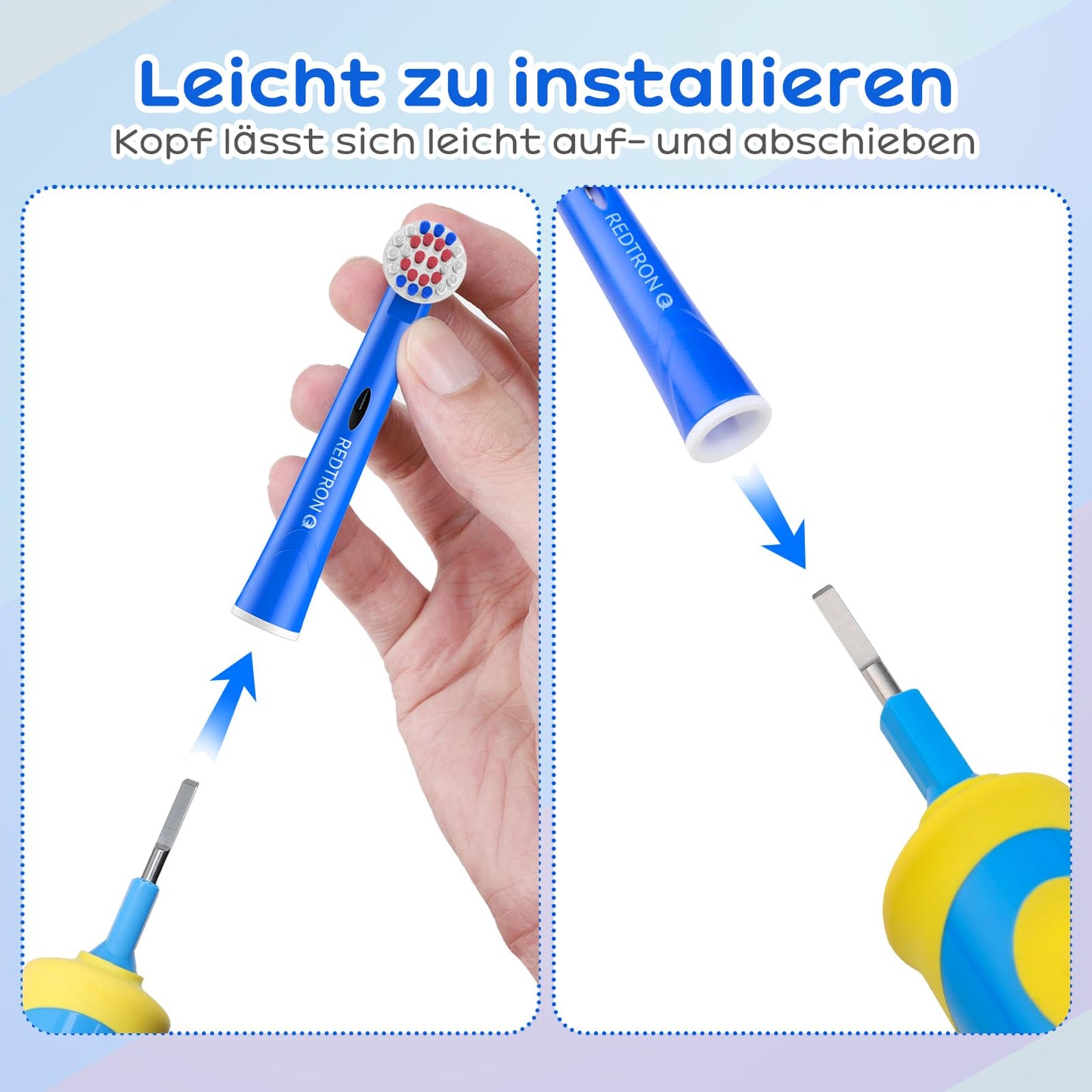 REDTRON-Kinderzahnbürstenköpfe für Oral B, Zahnbürstenköpfe für oral b Tiefen-und Präzisionsreinigung, mehrfarbige elektrische Bürstenköpfe für Kinder (4er-Pack)