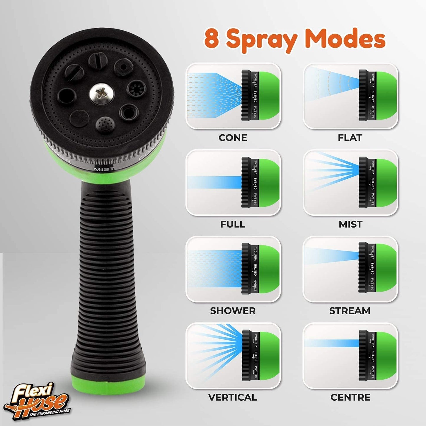 Schlauch Flexibel - Ausziehbare Garten Schlauch Flex Rohr-8 Funktion Spritzpistole-Extra Stärke & Fest Messing Armaturen Flexibler Wasserschlauch Garden Hose (Schwarz - 23 Meter)
