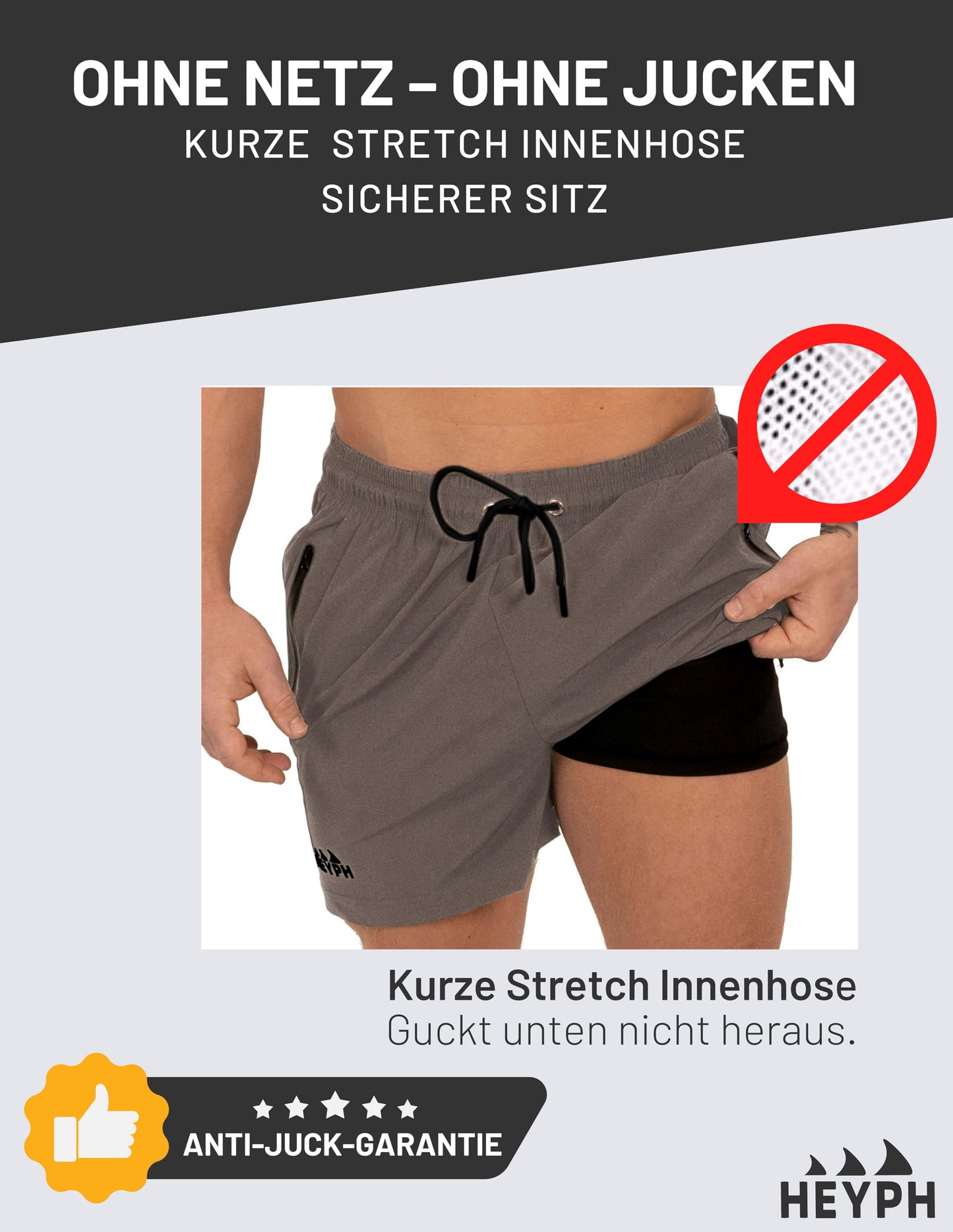 Men’s Designer Swim Shorts – Short Length with Zipper Pockets