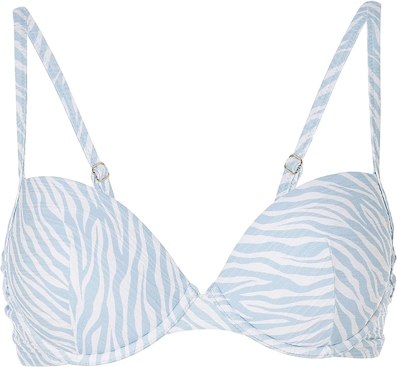 Women's Printed Knitted Micro Push-Up Bra Two-Piece Bikini – Blue Animal Print