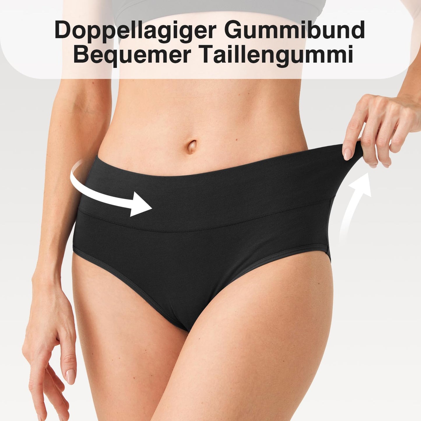 Women's High Waist Cotton Briefs Underwear 6-Pack