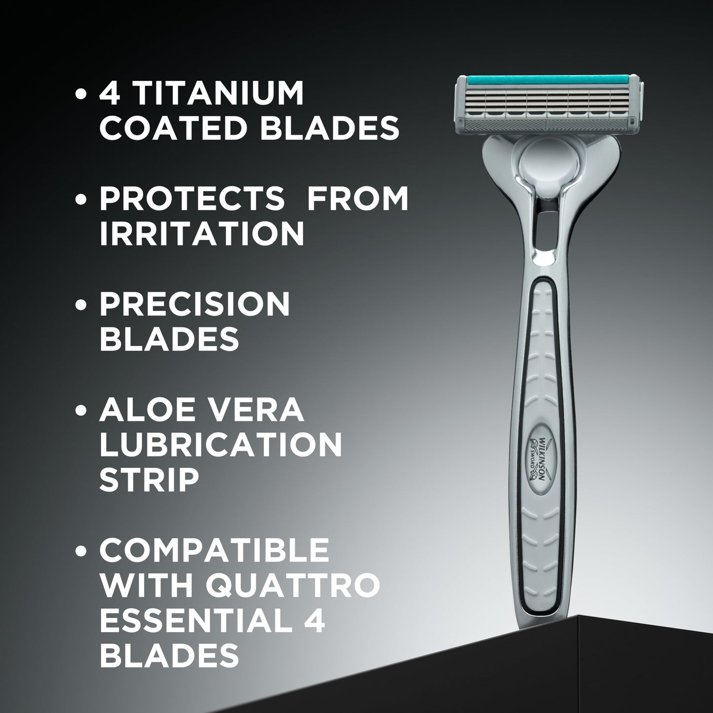 Wilkinson Sword Quattro Titanium Rasierklingen mit Herren Rasierer (sortiert Edition nicht wählbar) 8 St