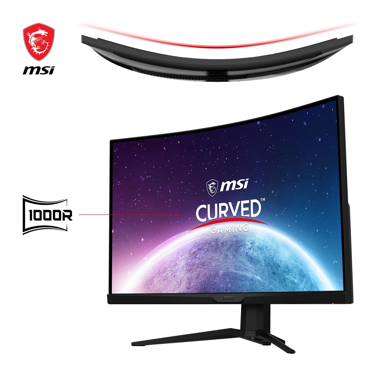 MSI G2422C 23,6 Zoll FHD Curved Gaming Monitor - 1500R 1920 x 1080 VA Panel, 180Hz / 1ms, Adaptive Sync - DP 1.2a, HDMI 2.0b CEC