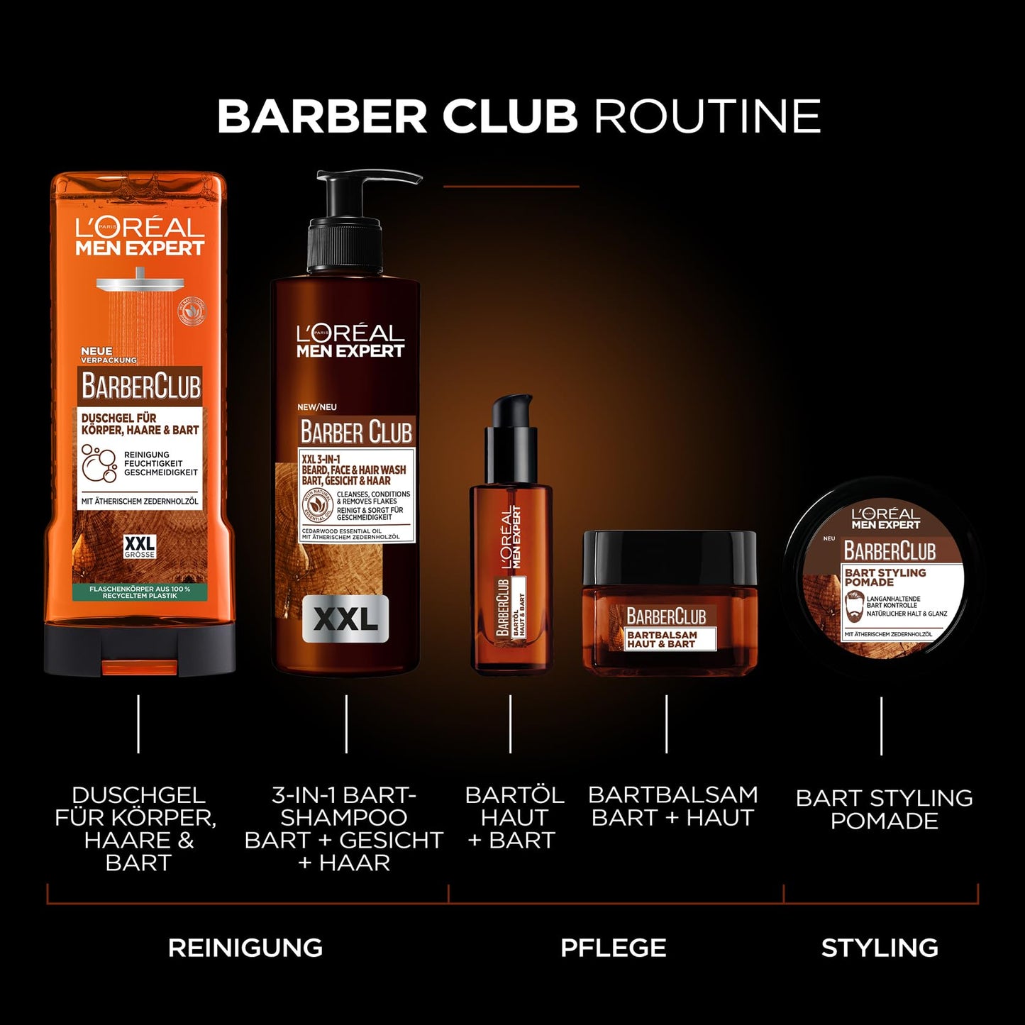 L'Oréal Men Expert Bartbalsam Bart + Haut für Männer, Unterstützung beim gesunden Bartwachstum, Bartpflege für Herren mit ätherischem Zedernholzöl, Barber Club, 1 x 50 ml