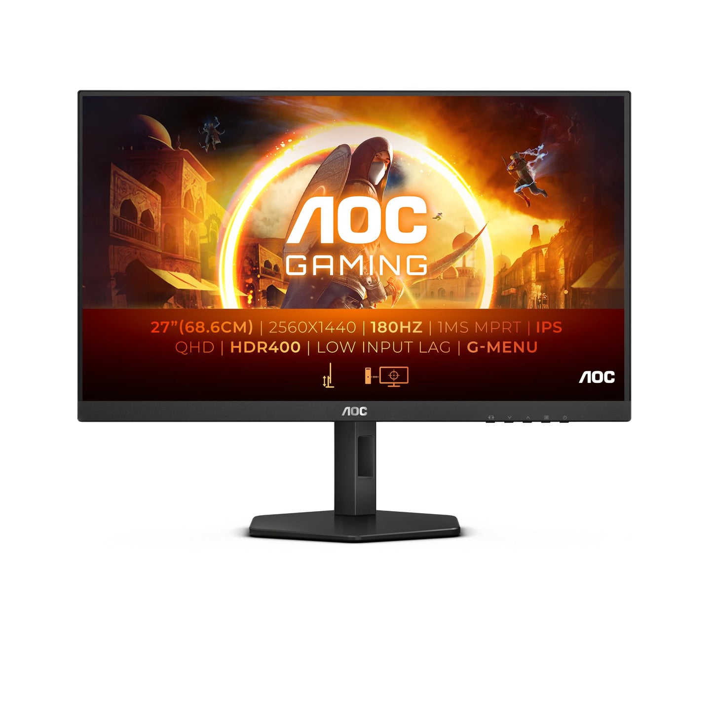 AOC Gaming CU34G2XPD – 34-Zoll-WQHD-Curved-Monitor, 180 Hz, schnelle VA, 1 ms GTG, FreeSync Premium, HDR400, höhenverstellbarer Standfuß (3440 x 1440, HDMI, DisplayPort, USB-Hub)