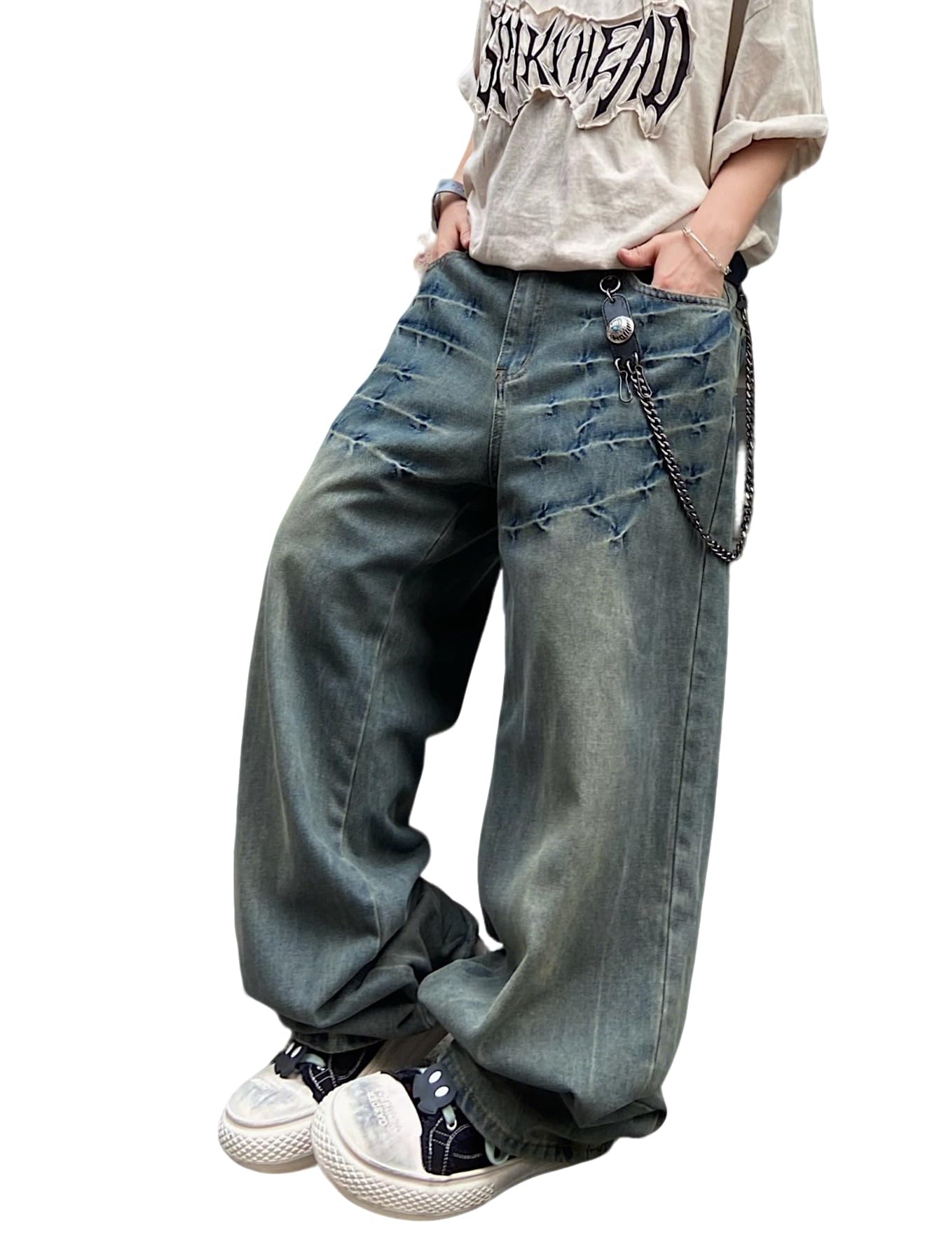 Zewool Men’s Distressed Baggy Jeans