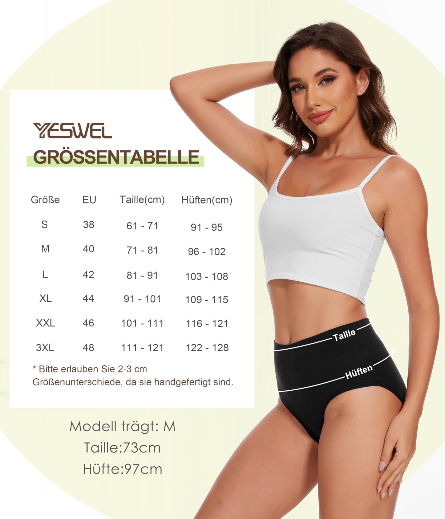 Women’s High Waist Cotton Panties 5-Pack - Sizes S-3XL