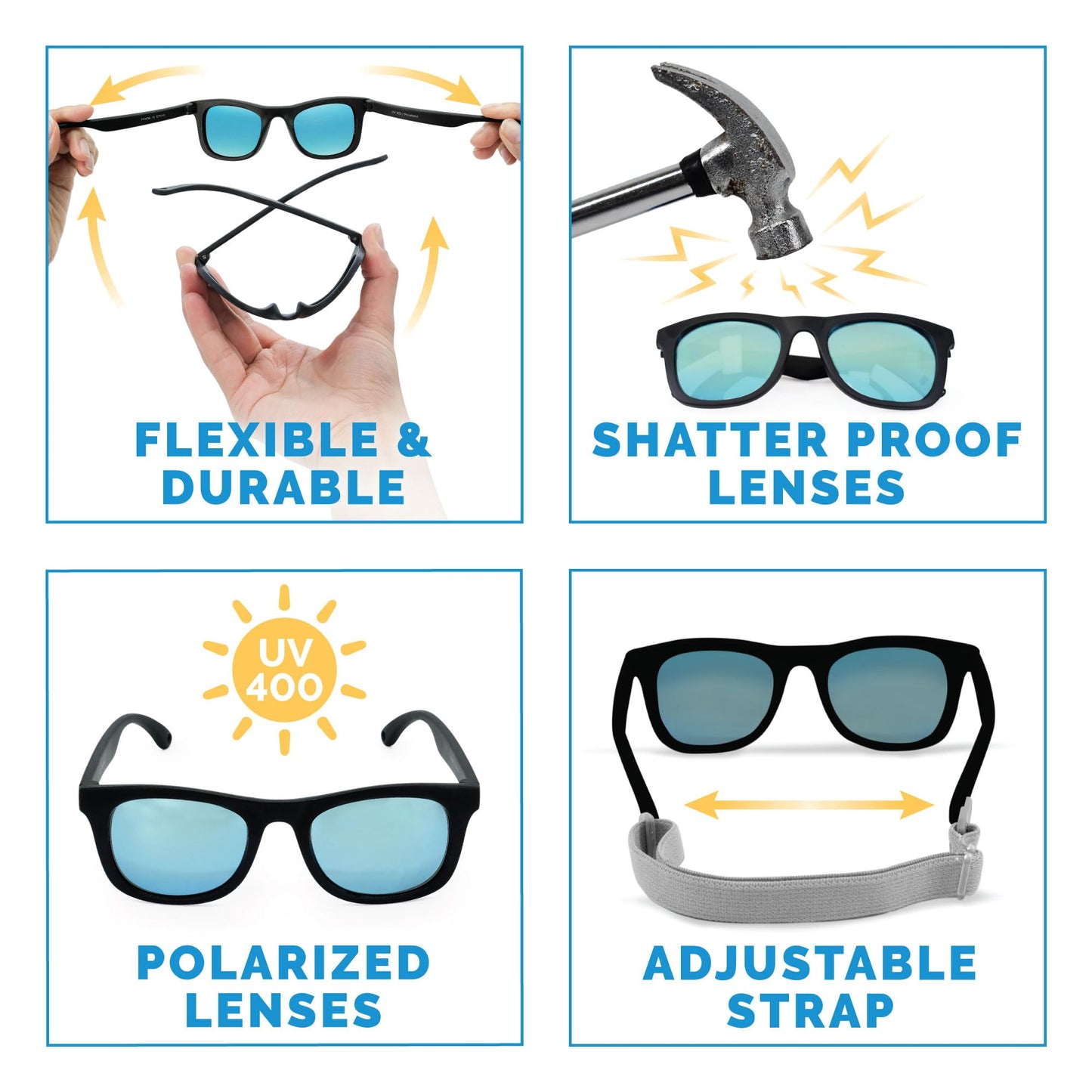 Jan & Jul Kinder UVA UVB-Schutz Flexible Sonnenbrille