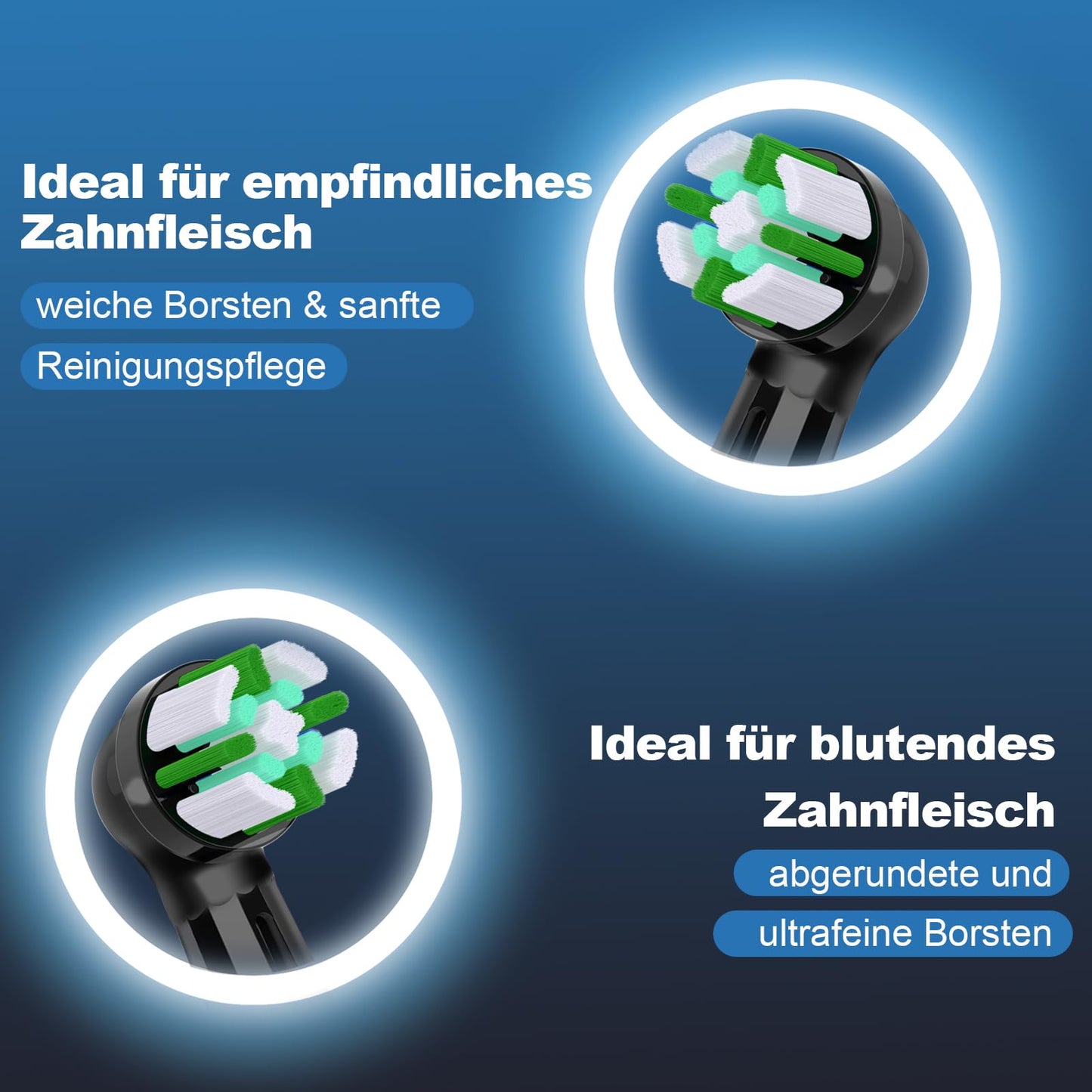 12er Aufsteckbürsten Kompatibel mit Oral B iO 3N 3 4 5 6 7 8 9 10 Series Zahnbürste Elektrische, IO Zahnbürste Aufsätze Für Zahnfleischpflege und Zahnreinigung (Schwarz/Weiß)