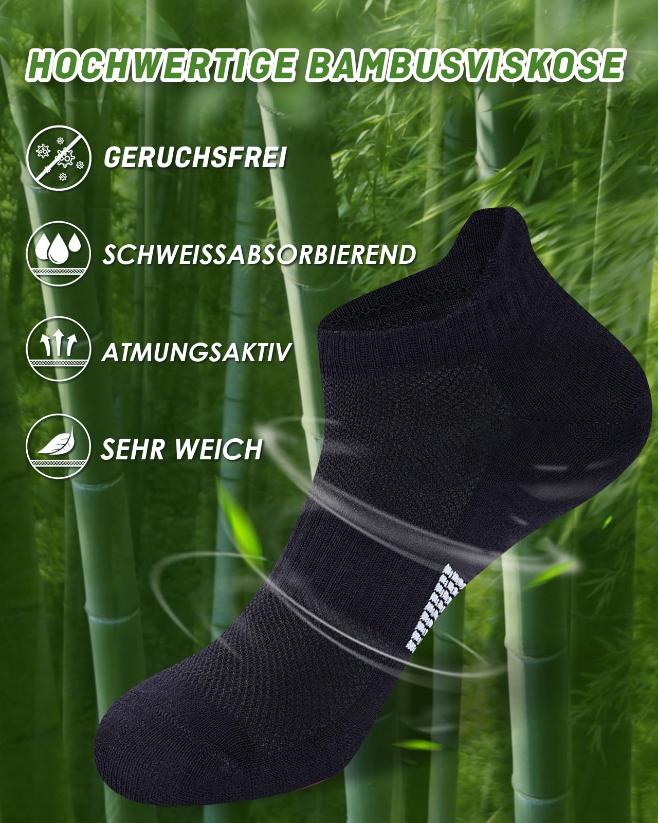 inaWarm Women's Bamboo Sneaker Socks 6 Pairs