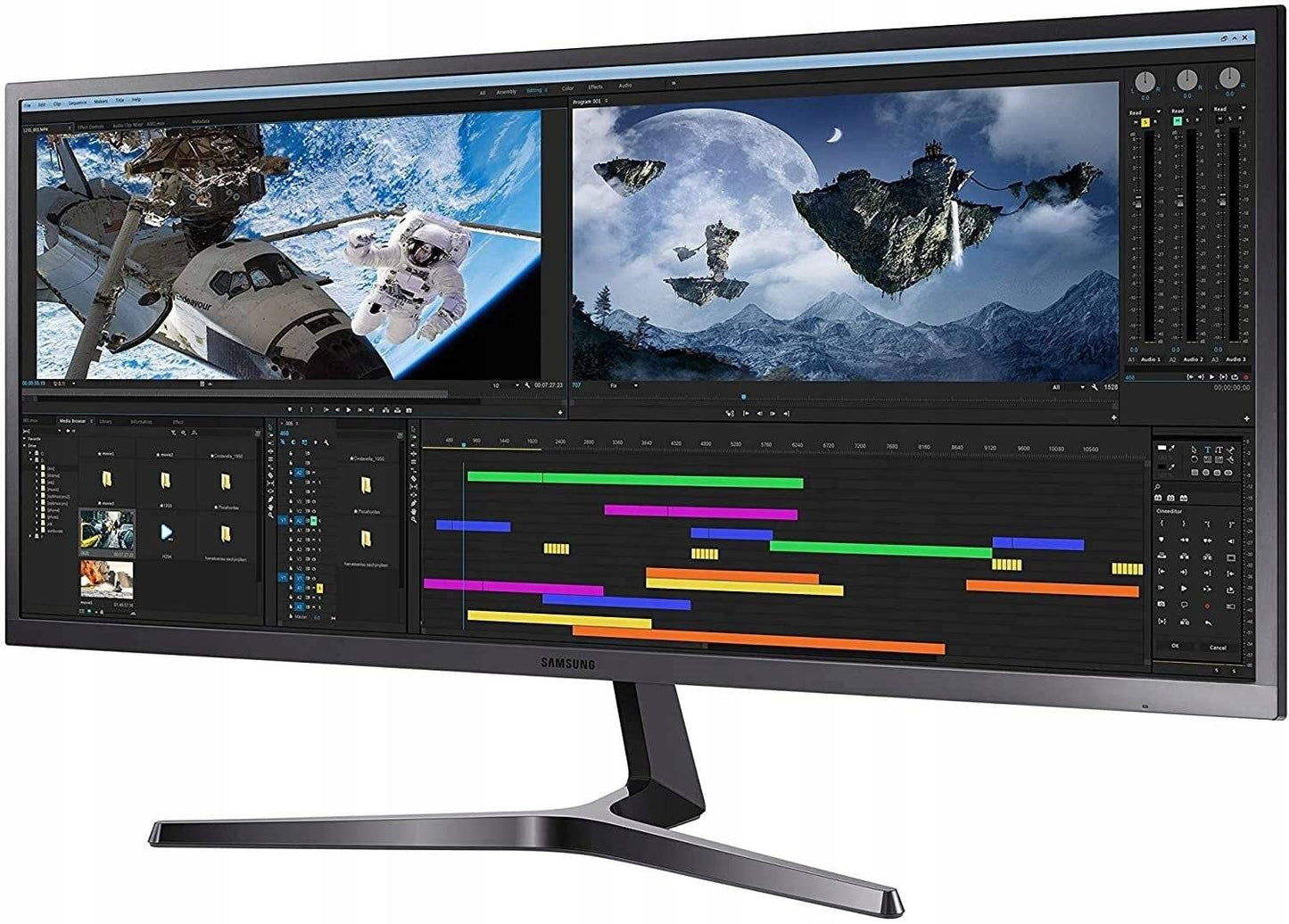 Samsung ViewFinity S50C Monitor S34C500GAU, 34 Zoll, VA-Panel, Ultra WQHD Auflösung, Eco Saving Plus, AMD Freesync, HDR10, 5 ms Reaktionszeit, Bildwiederholrate 100 Hz, Schwarz