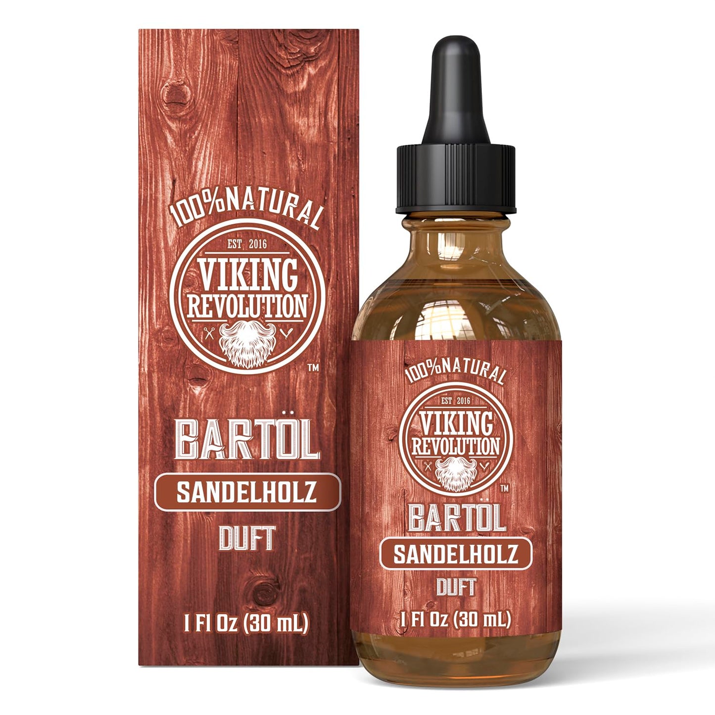 Viking Revolution - Bartöl - Macht Weich, Schützt und Stärkt - Natürliches Argan- und Jojobaöl - Bartöl Herren - Geschenke Für Männer - Sandelholz - 30 ml