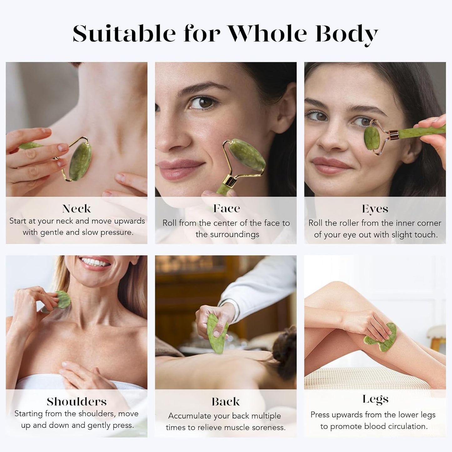 BAIMEI Jade Roller & Gua Sha Set