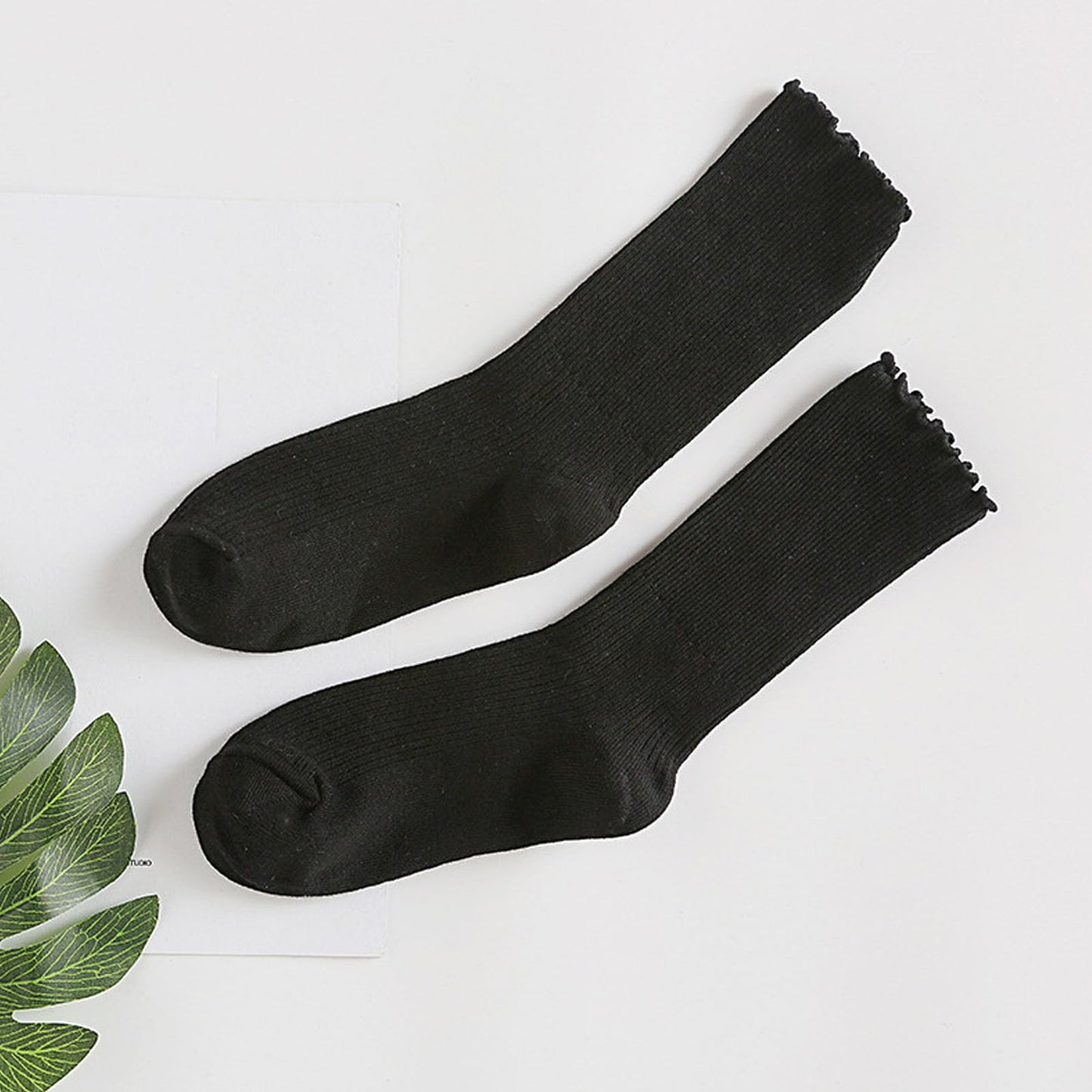 Women's Ruffle Socks – 6 Pairs Casual Cute Cotton Knit Socks