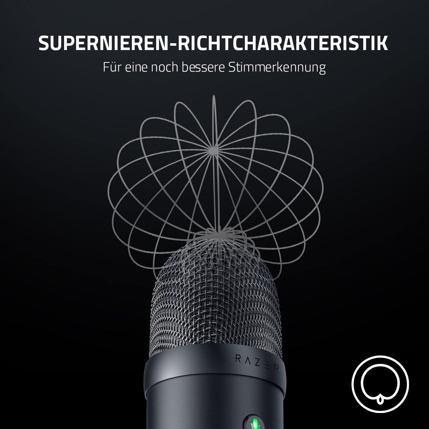 Razer Seiren V3 Mini - Ultrakompaktes USB-Mikrofon (14mm Supernieren Kondensatormikrofon, Tap-to-Mute-Sensor mit LED-Anzeige, integrierter Stoßdämpfer, Plug-and-Play Design) Schwarz