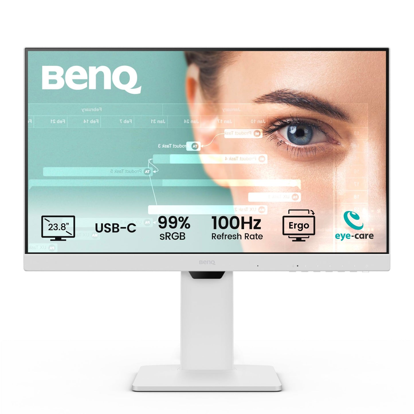 BenQ GW2490E 24 Zoll Monitor, Gaming 100Hz, Full-HD, IPS, Eye-Care, HDMI, DP(British Plug )