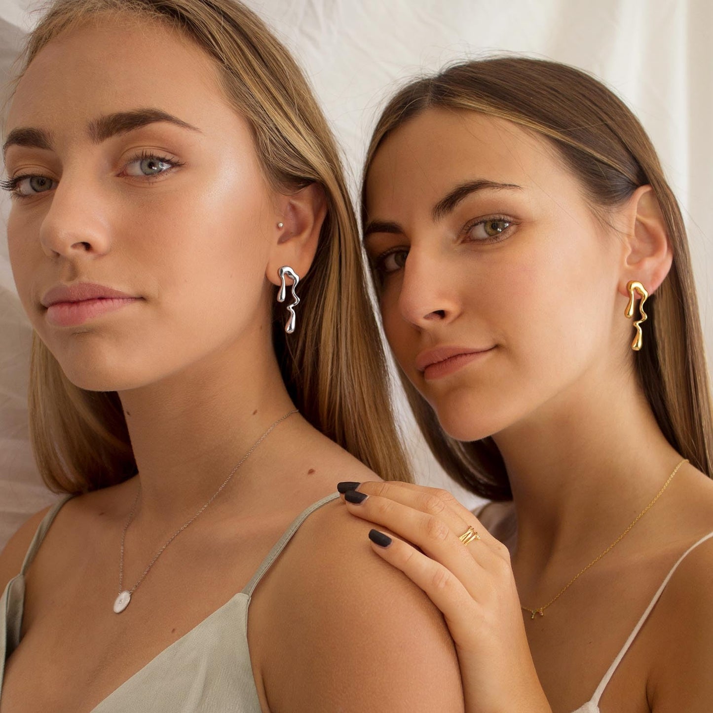 18K Gold Drop Earrings for Women