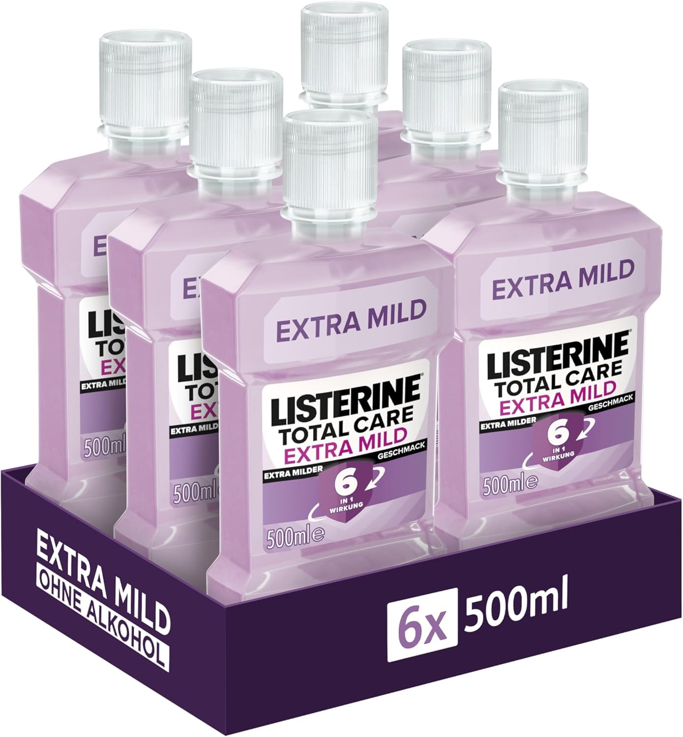 LISTERINE Smart Kidz Mild Berry (500 ml), antibakterielle Kinder Mundspülung ohne Alkohol & ohne Zucker, Mundwasser schützt vor Karies, geeignet für Kinder ab 6 Jahren