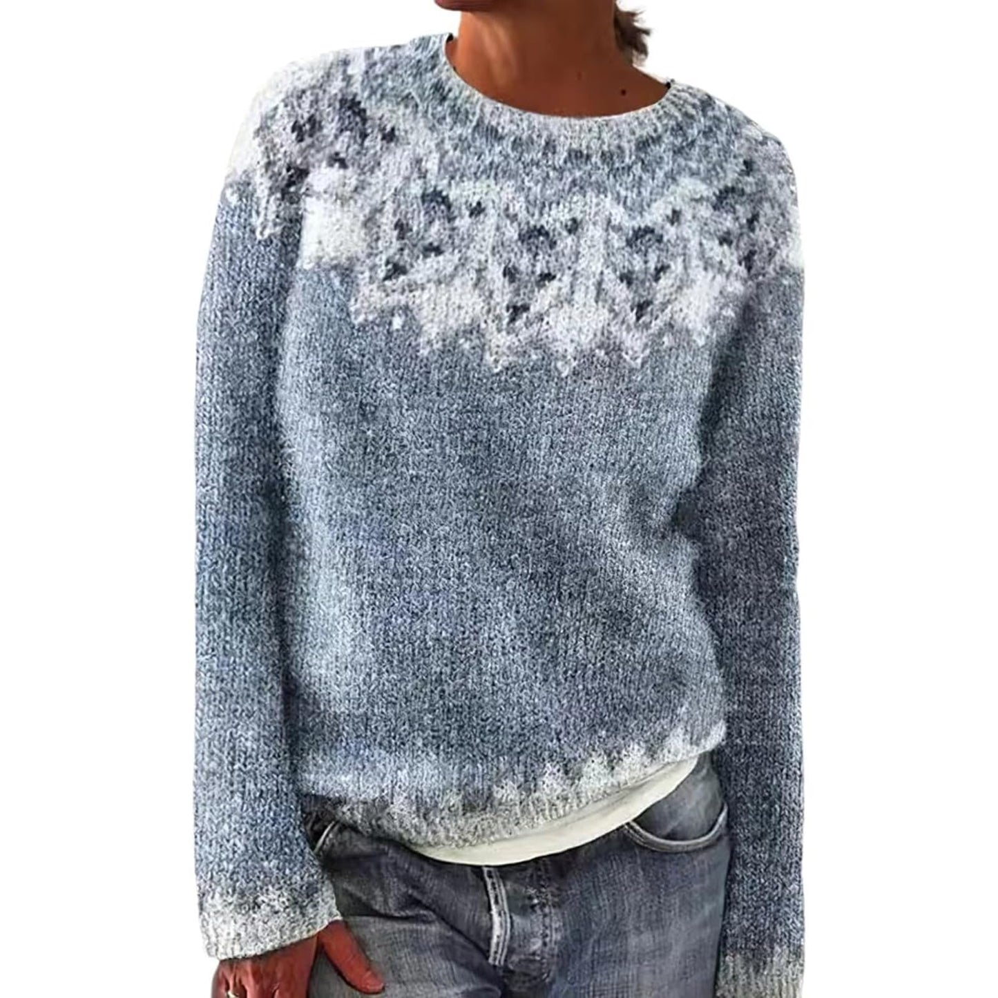 Women’s Norwegian Knit Sweater – Colorful Slim Fit Winter Pullover