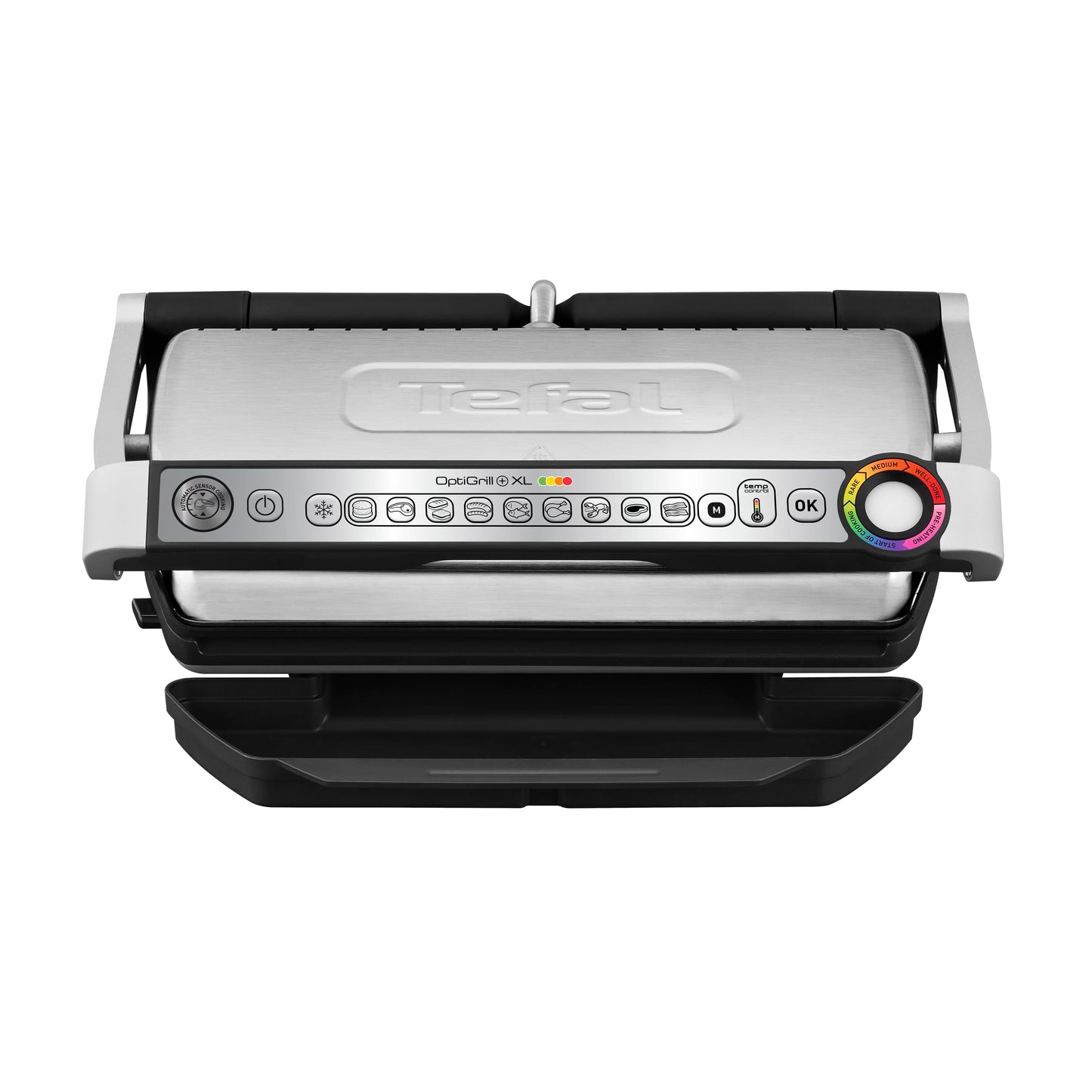 Tefal OptiGrill contact grill, 6 programs, cooking level indicator, removable plates, manual mode, electric grill, black, GC705816
