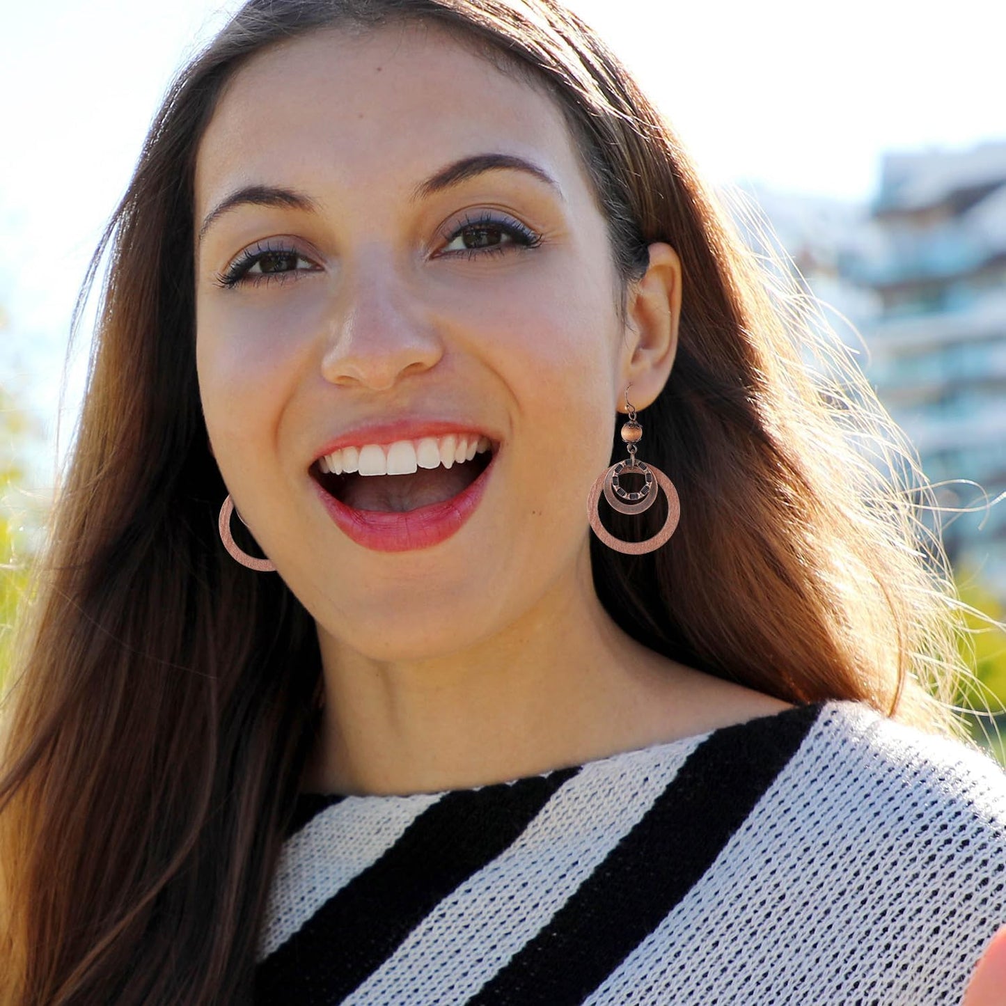 Boho Vintage Wooden Drop Earrings