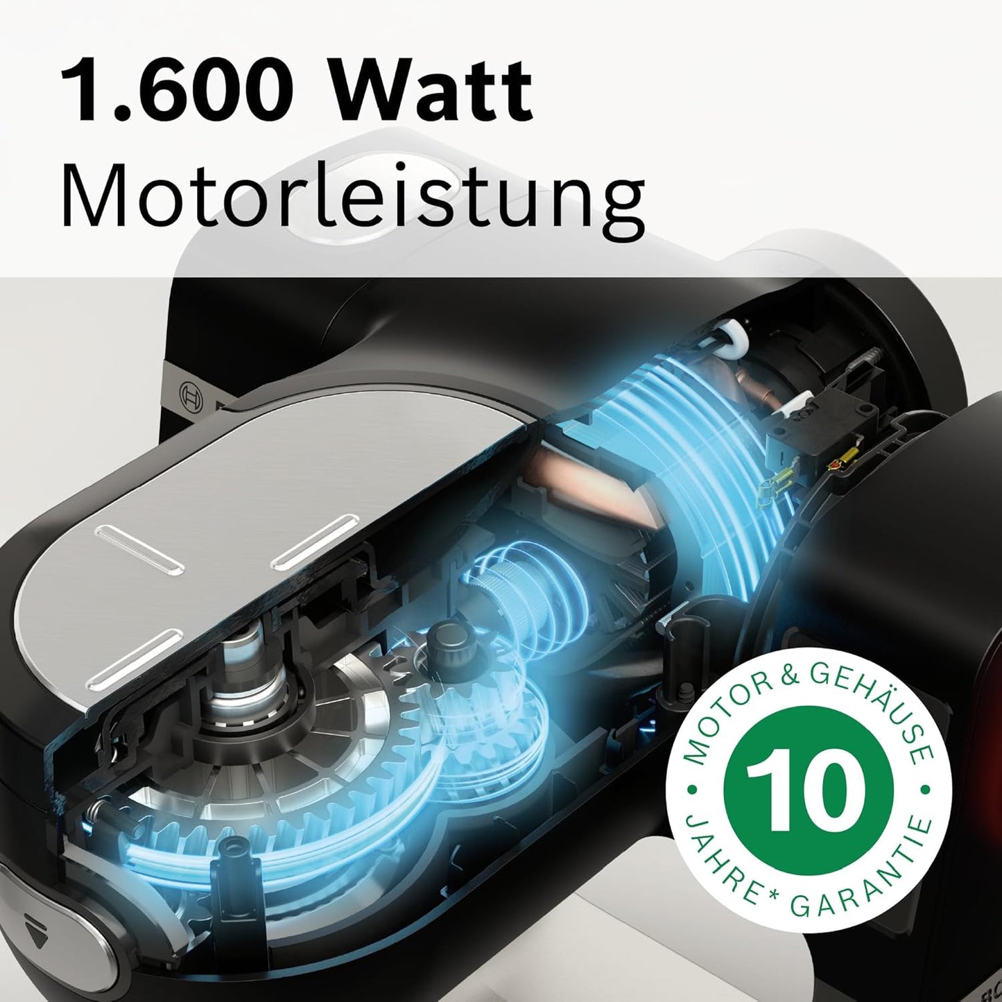 Bosch Küchenmaschine Serie 6 MUMS6ZS13D, NEU, Automatikprogramme, integr.1g Waage, 5,5l Schüssel, Durchlaufschnitzler, Scheiben, Knethaken/Rührbesen/Silikonbesen, spülm.fest, 1.600 W, silber/schwarz