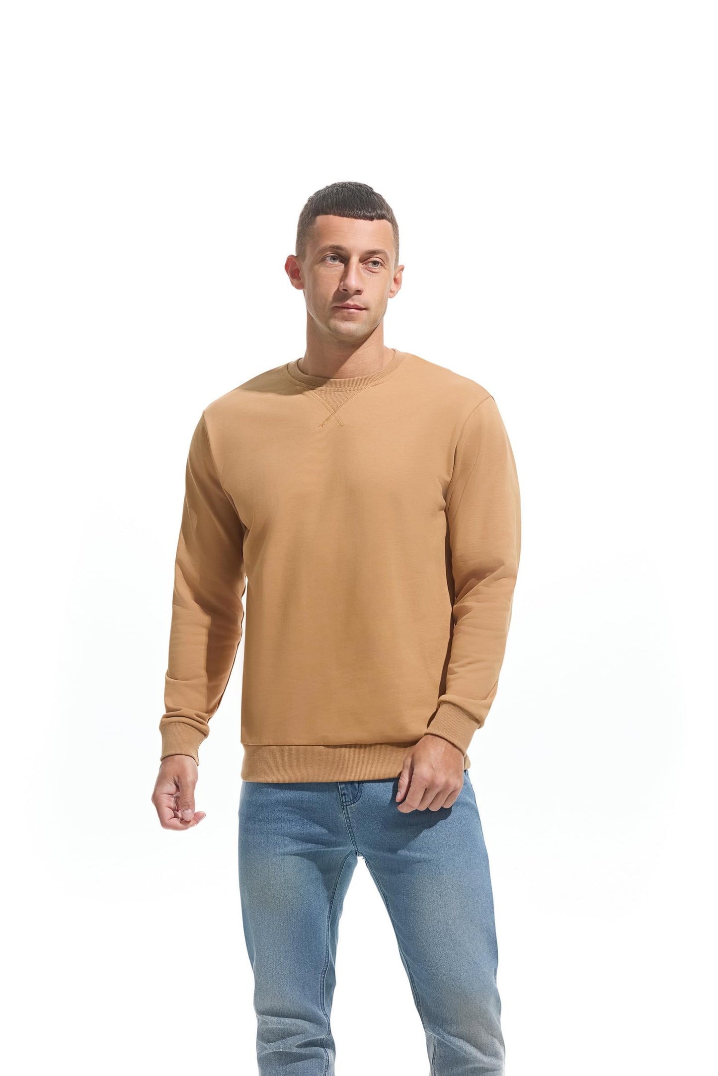 VEIISAR Men’s Basic Sweatshirt – Long Sleeve Crew Neck Pullover