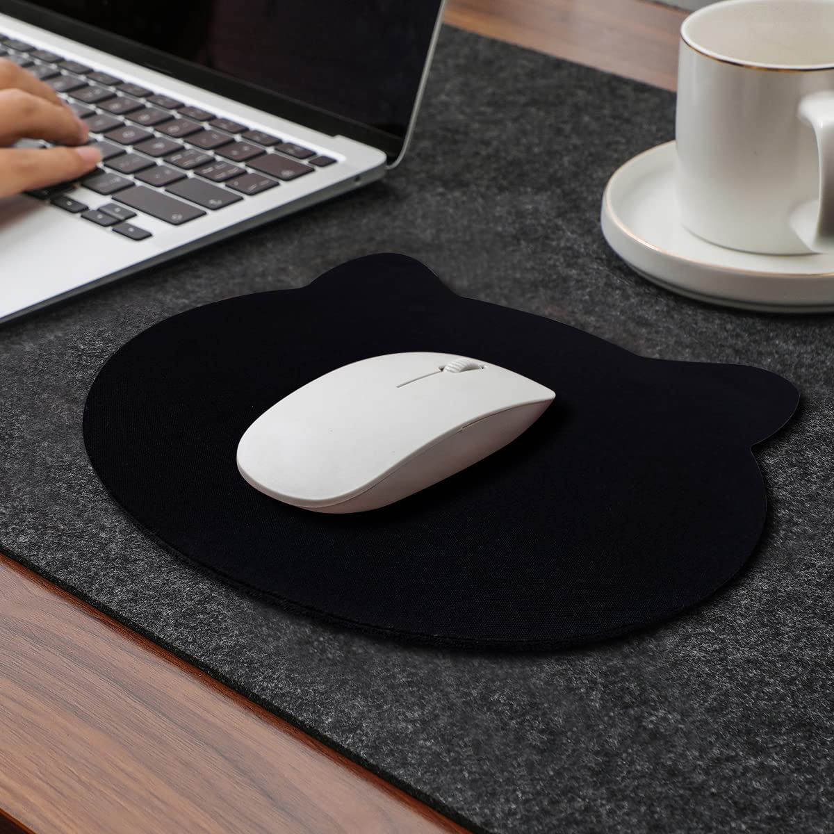Mauspad Katzenmotiv, Mousepad Schreibtischzubehör Nette Office Gaming Laptop Mausmatte Schwarz