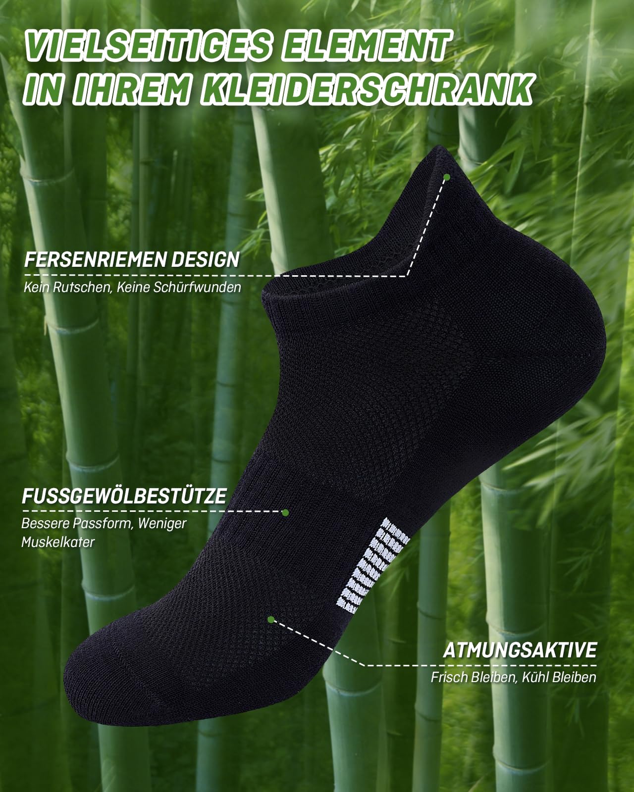 inaWarm Women's Bamboo Sneaker Socks 6 Pairs