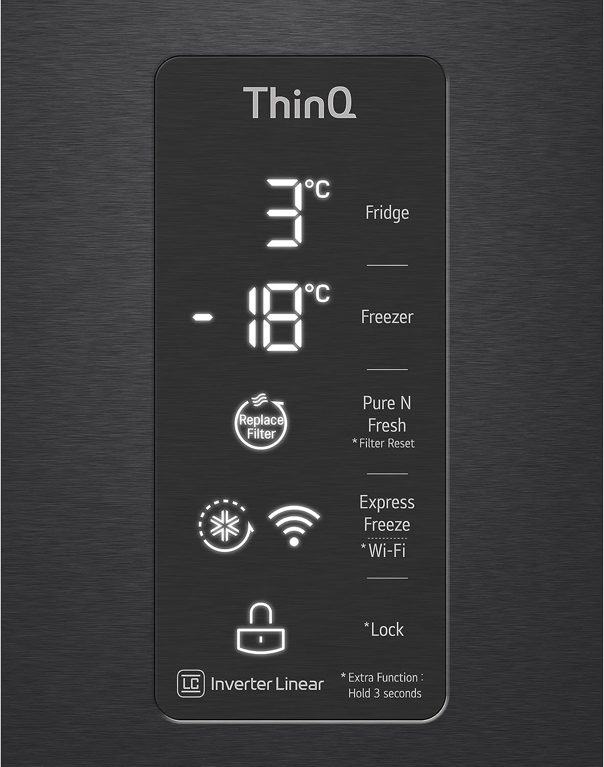 LG GML861EPPE Side by Side Slim Refrigerator, Class E, 506 L, Multi-Door Refrigerator with Freezer, Ice, Crushed Ice and Water Dispenser with UVnano, Total NoFrost, Smart Inverter Compressor, Wi-Fi