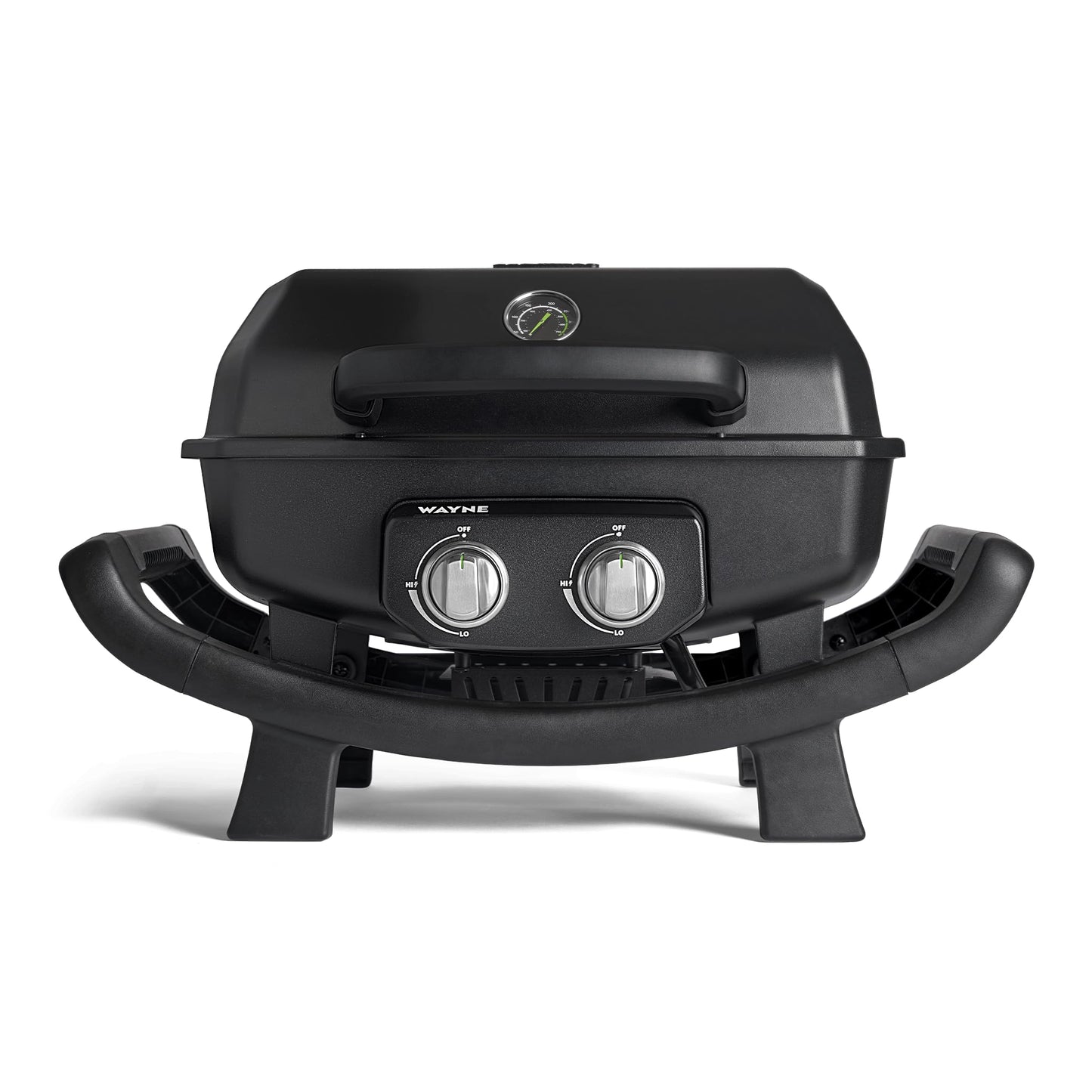 BURNHARD 2-Brenner Gasgrill Wayne 4,4 kW – Tragbarer Balkongrill - Tischgasgrill klein mit Aludruckguss Brennkammer inkl. Abdeckhaube - Gusseisen Grillrost