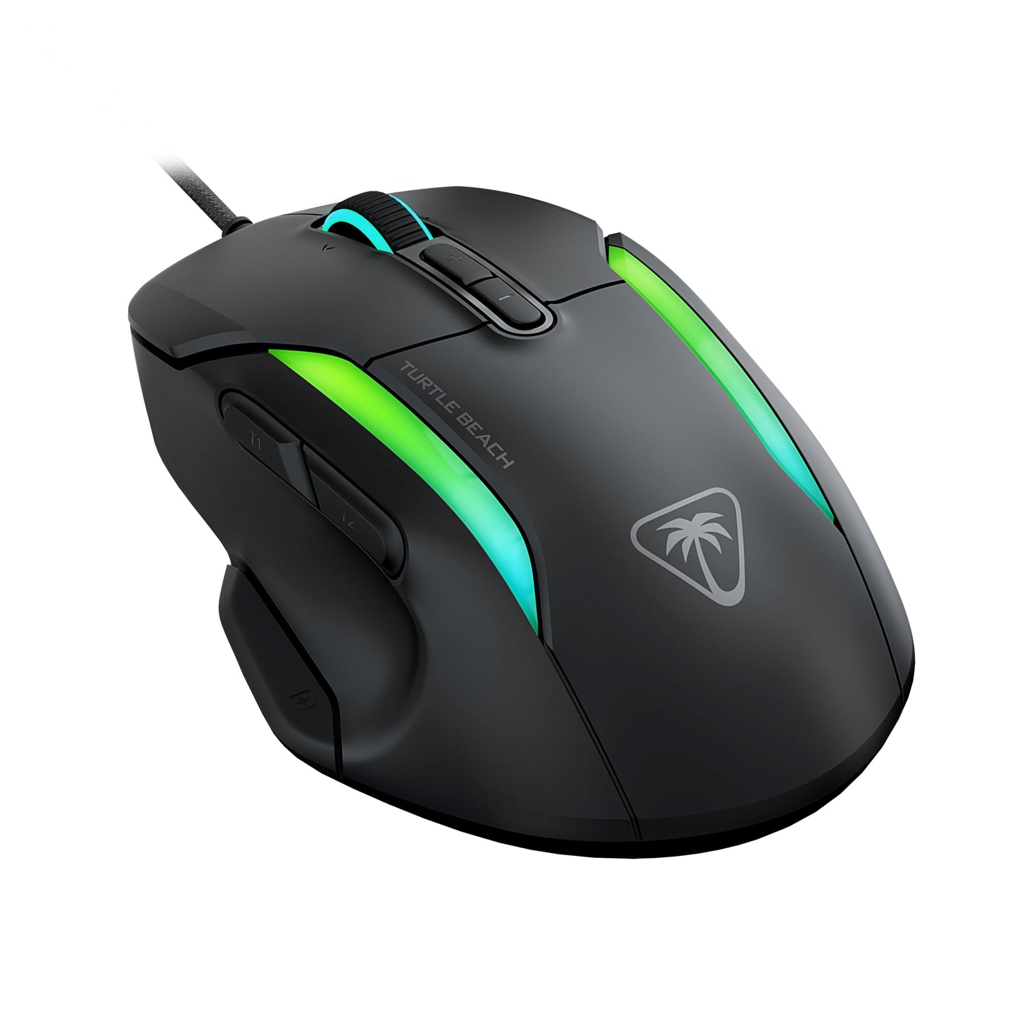 Turtle Beach Kone II Air – Kabellose, ergonomische RGB-Gaming-Maus, 350-Stunden-Akku, optischer 26K DPI Sensor, 21 programmierbare Funktionen, 4D-Free-Spin-Scroll-Rad, Schwarz