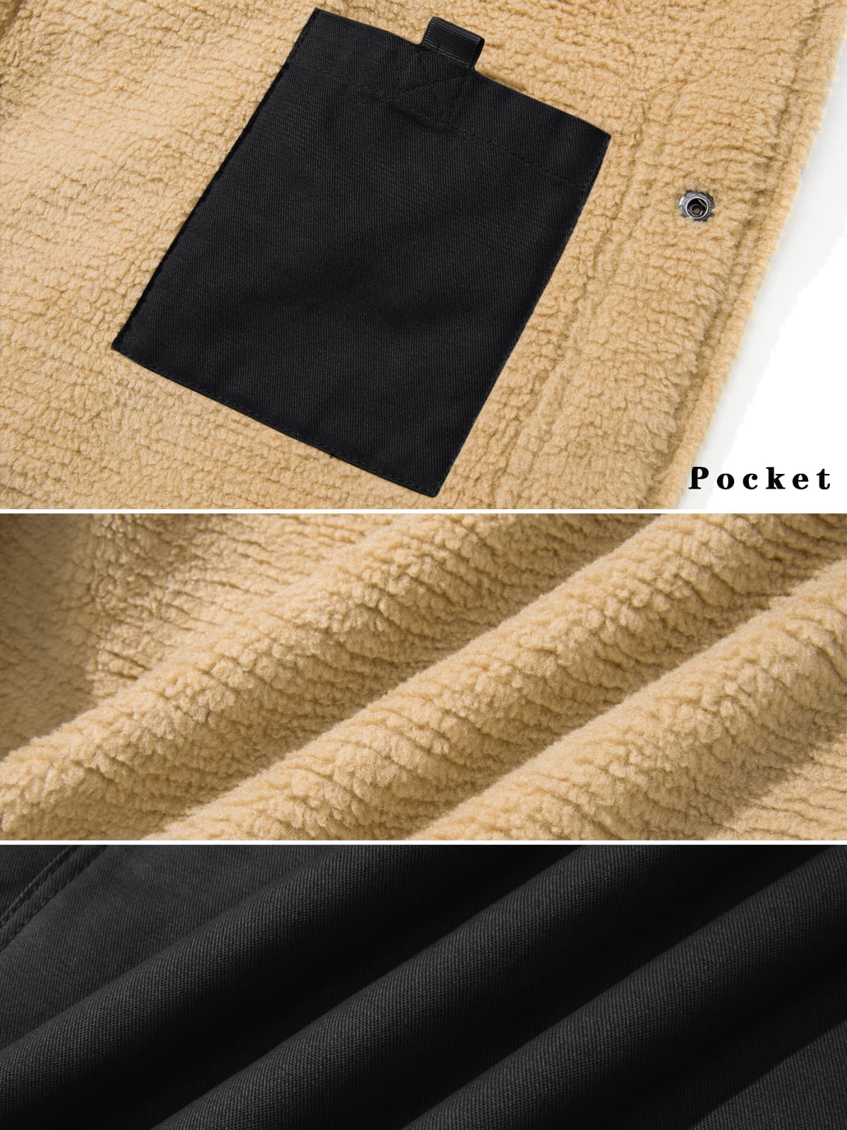 EKLENTSON Men’s Winter Jacket – Fleece Lined Cargo Coat