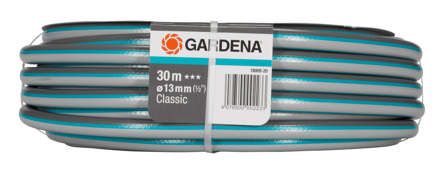 Gardena Classic Schlauch Aktion 13 mm (1/2 Zoll), 18 m: Universeller Gartenschlauch aus robustem Kreuzgewebe, 22 bar Berstdruck, UV-beständig, ohne Systemteile (18001-20) grau 18m ohne systemteile