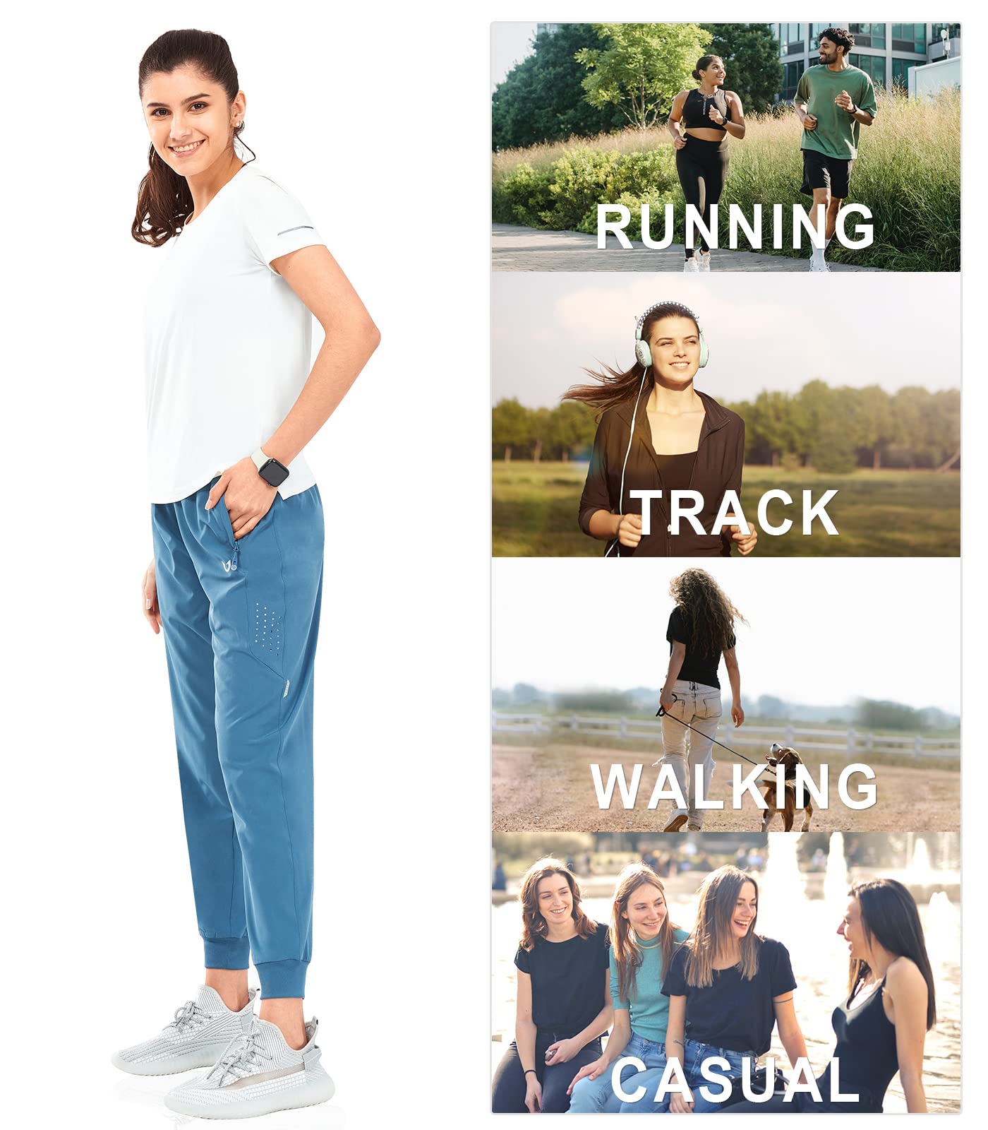 NORTHYARD Women's Lightweight Quick-Dry Training Pants