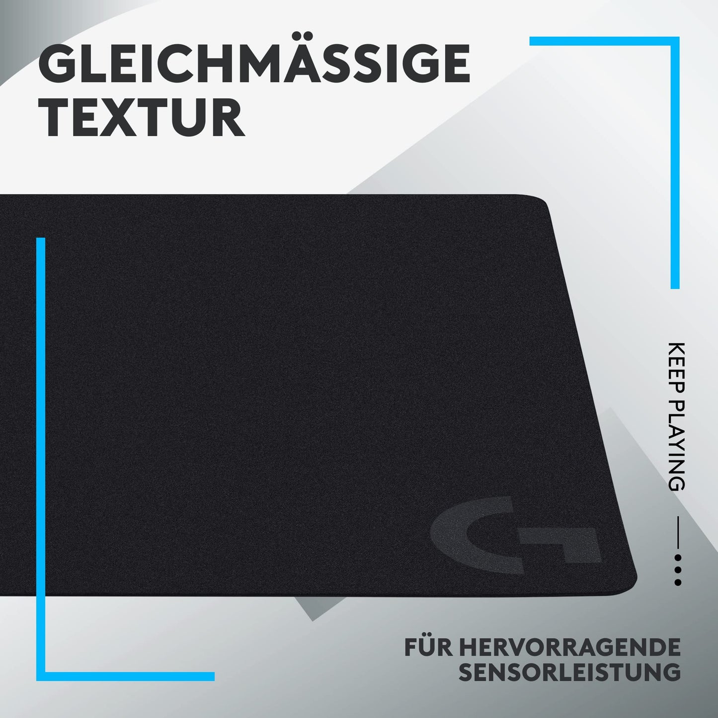 Logitech G G240 Stoff-Gaming-Mauspad, optimiert für Gaming-Sensoren, mäßige Oberflächenreibung, rutschfeste Mausmatte, Mac- und PC-Gaming-Zubehör, 340 x 280 x 1 mm