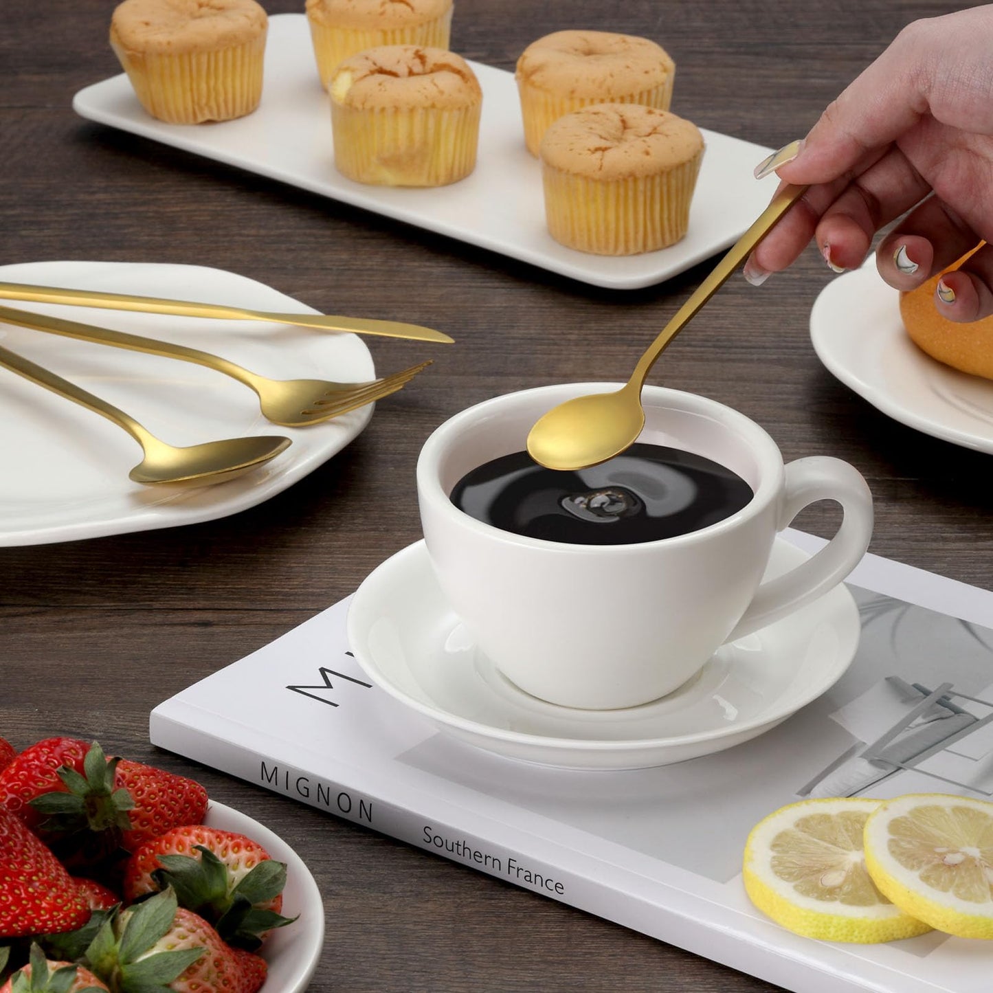 BEWOS 36-teiliges Besteck set mit Steakmesser Service für 6, Premium-Edelstahl-Bestecksets für Haus & Küche, Hochwertiges Messer-Löffel-Gabel-Besteck-Set Hochglanzpoliert, Spülmaschinenfest
