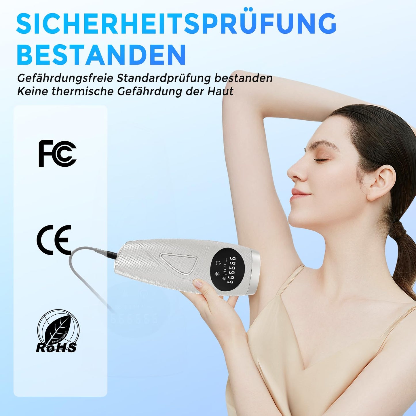 Atopskins IPL Haarentfernungsgerät, Schmerzlose Laser-Haarentfernung, 5 Intensitäten IPL Geräte Haarentfernung Und IPL Laser 2 in 1, Kann am Ganzen Körper Angewendet Werden, Inklusive IPL-Schutzbrille