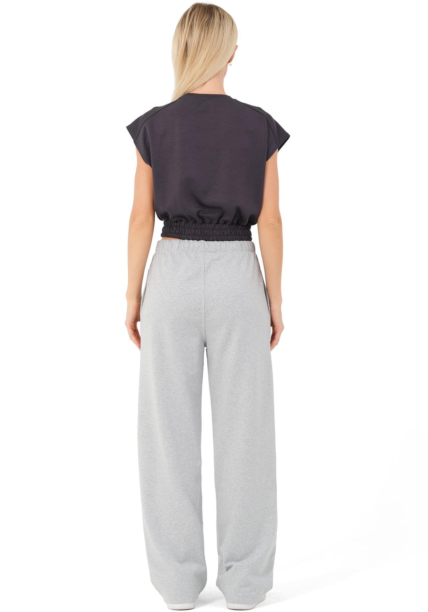 ROSS CAMP Women’s Jogging Pants – Wide Leg High Waist Cotton Sweatpants